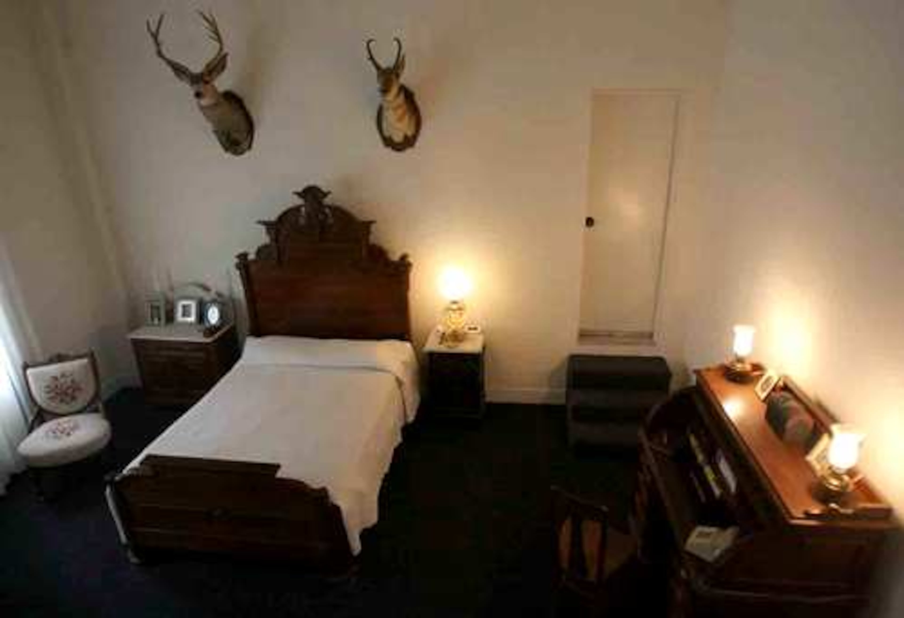 Patten's bedroom leads to a passage that takes him to a private seat where he can watch any performance, even those that sell out.