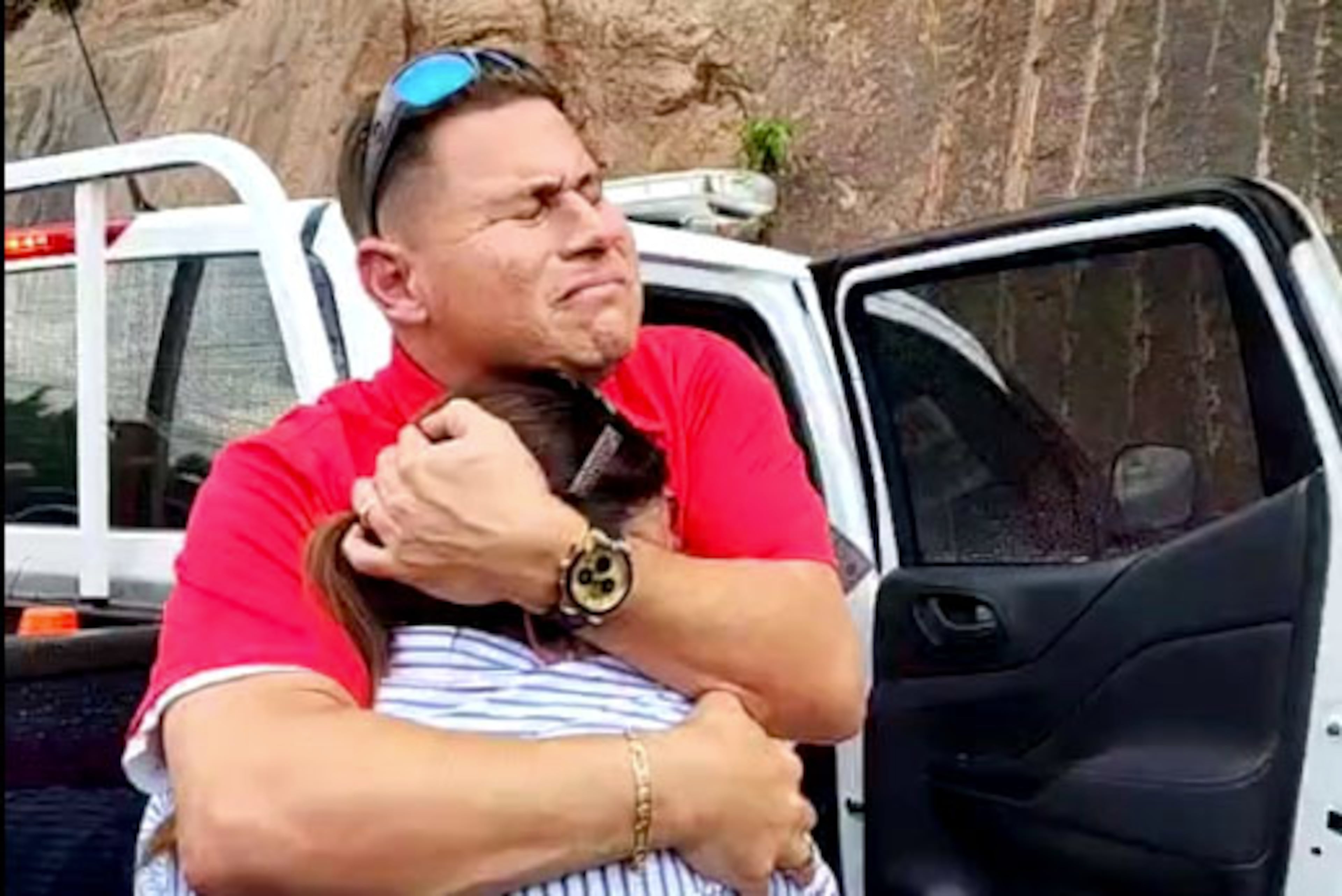 Journalist Mario Guevara hugged friends and relatives after arriving in El Salvador after being deported from the United States.