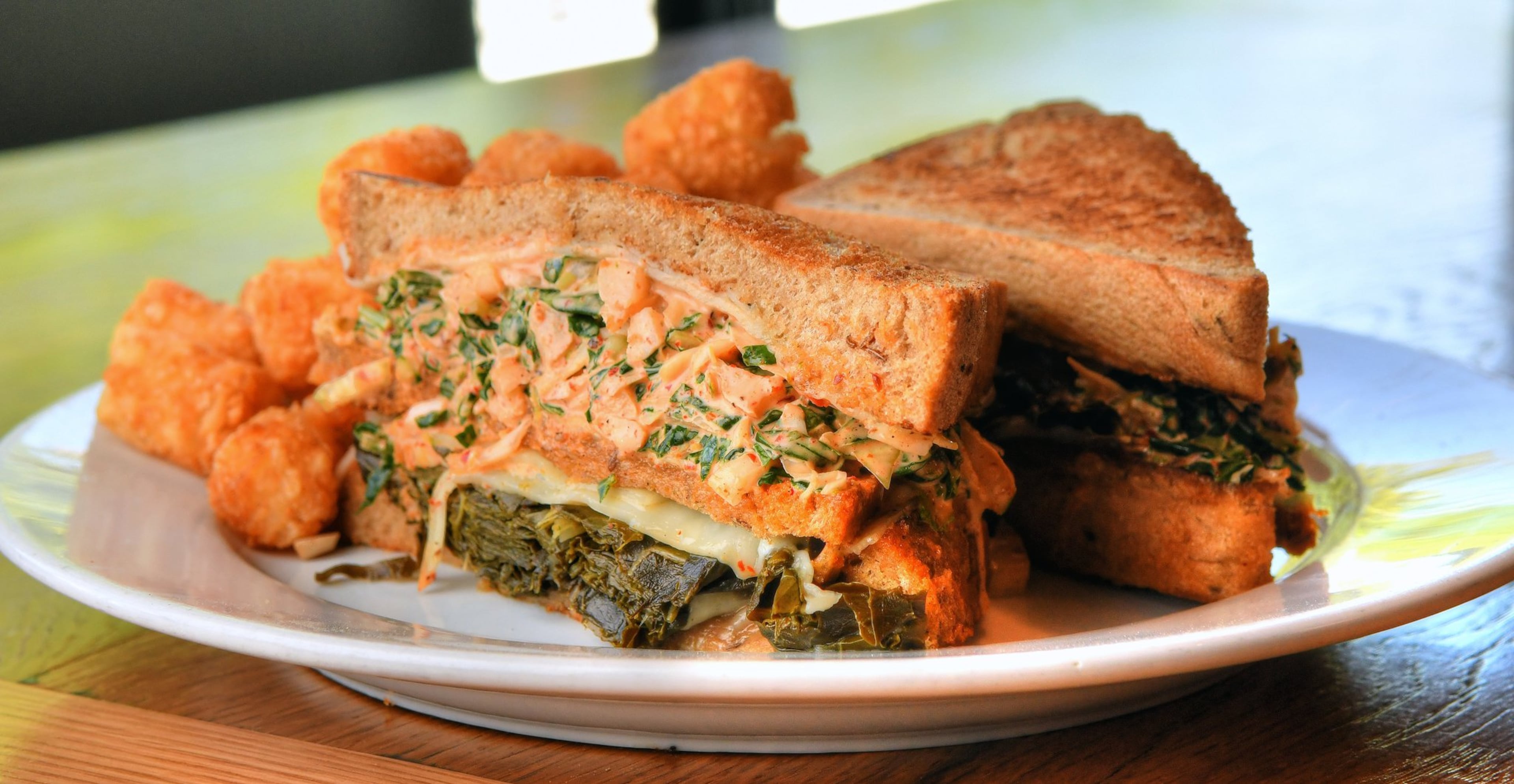 Double-Stacked Collard Green Melt, Tots. CONTRIBUTED BY CHRIS HUNT PHOTOGRAPHY