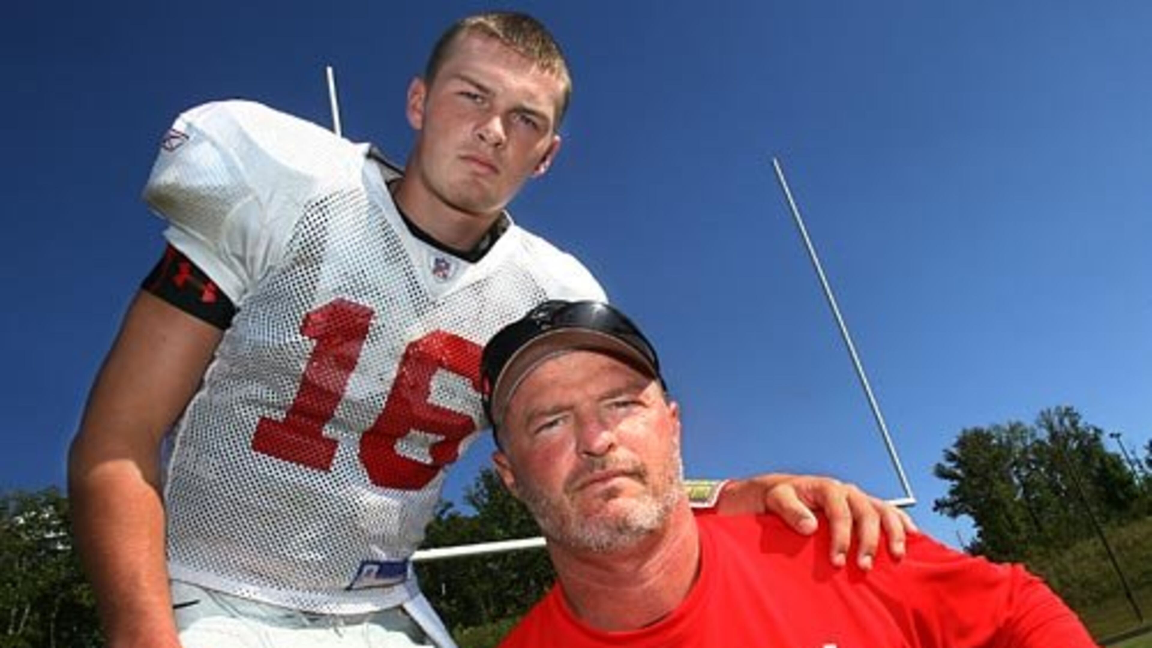 JAYBO SHAW (left, with father/coach Lee) quarterbacked for Flowery Branch before taking the same role at Tech.