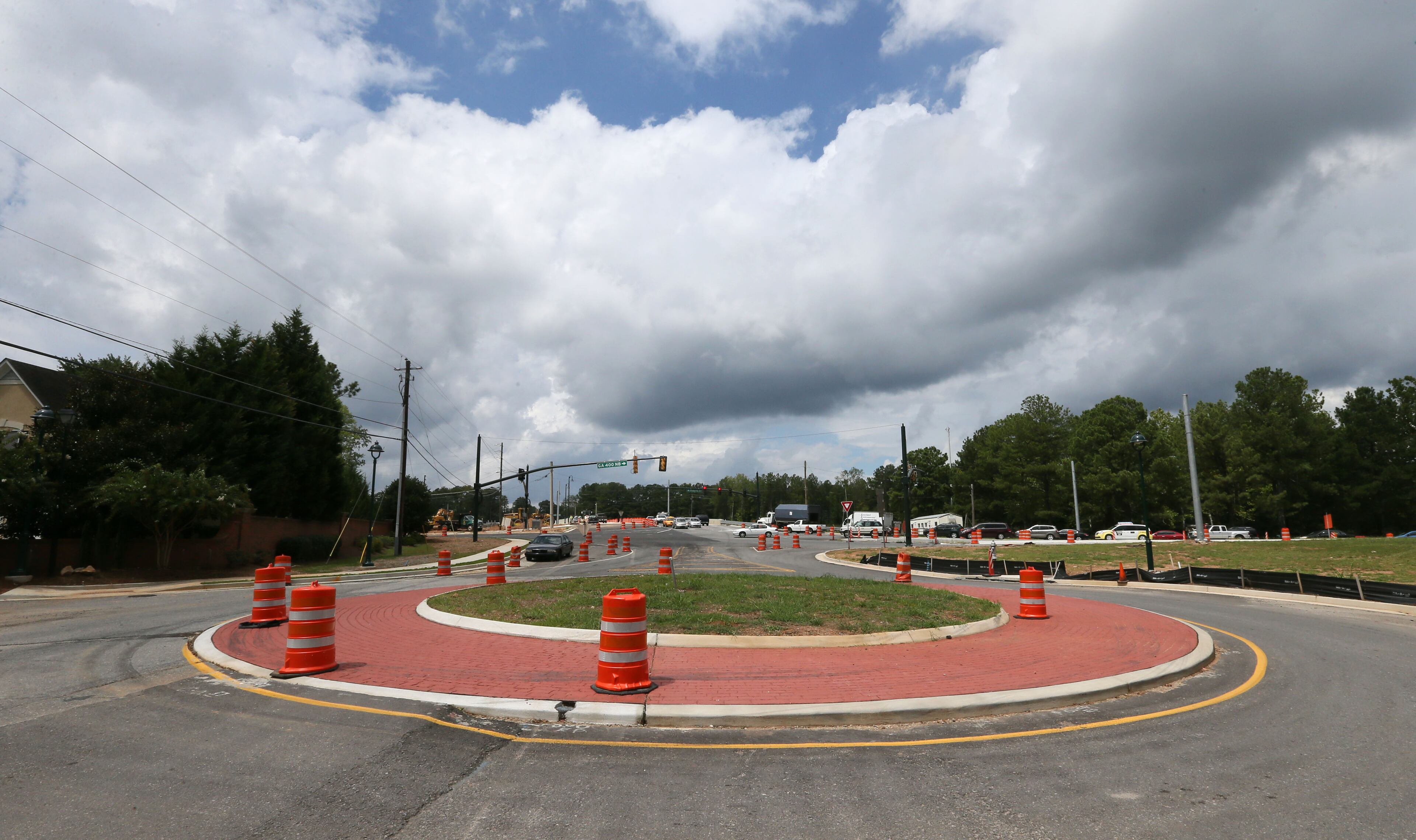 August 19, 2015 - A roundabout under construction at the intersection with Northridge Road and Somerset Court in Sandy Springs. BOB ANDRES / BANDRES@AJC.COM