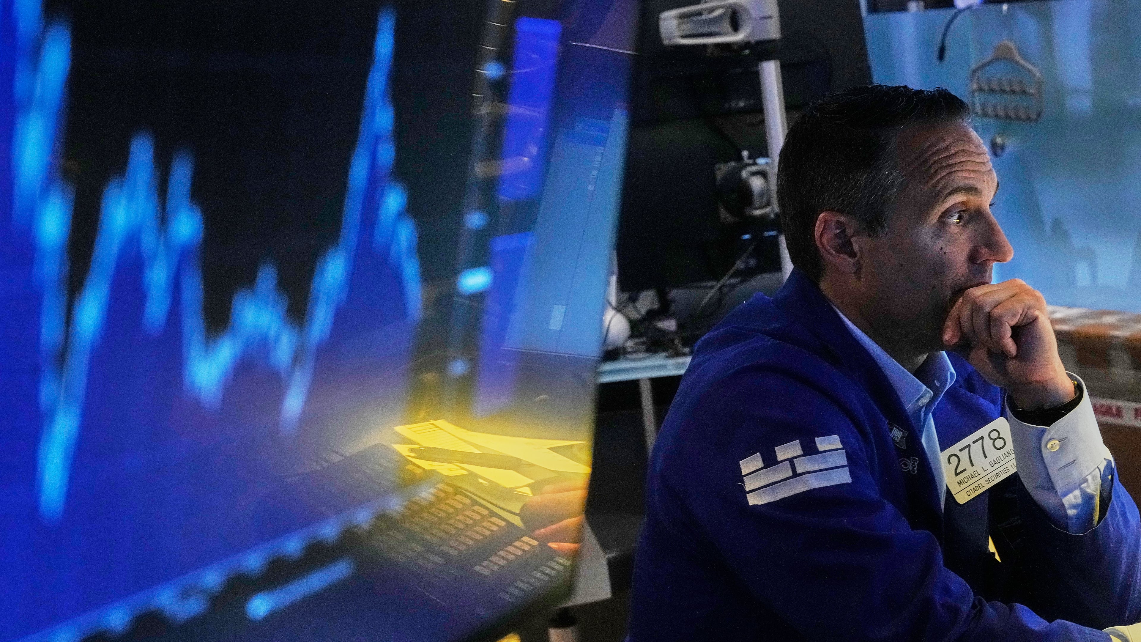 Specialist Michael Gagliano works at his post on the floor of the New York Stock Exchange, Thursday, June 25, 2026. (AP Photo/Richard Drew)