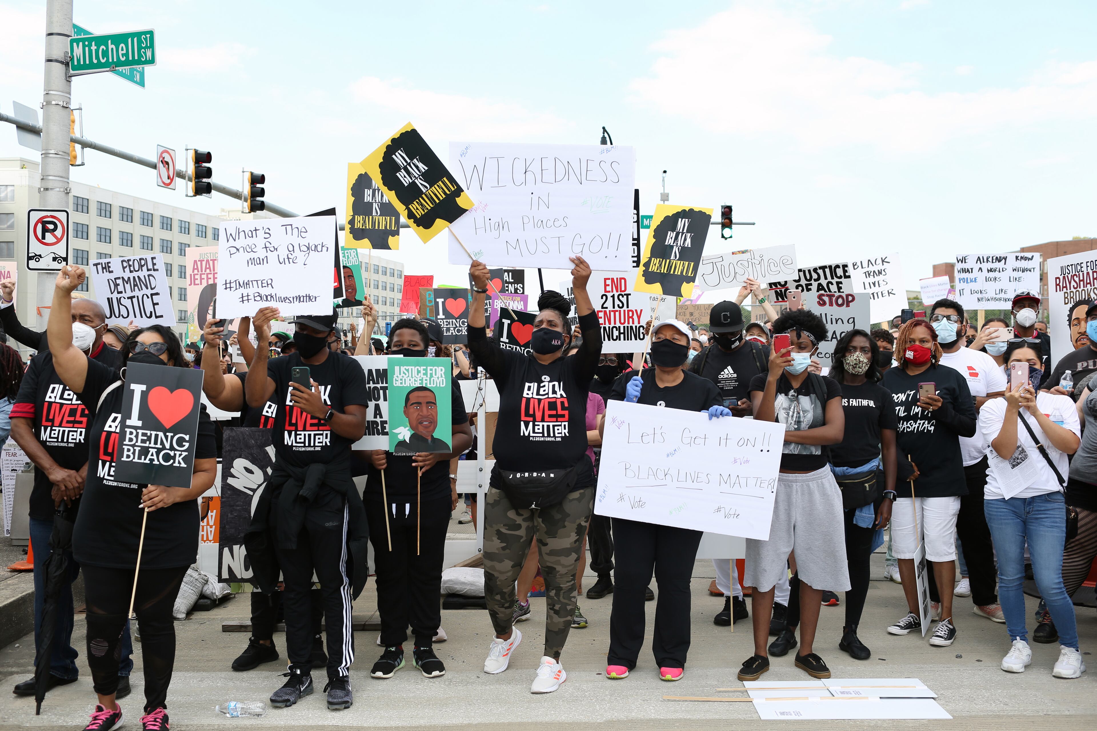 Protesters gather at the Richard B. Russell Federal Building in downtown Atlanta for March on Georgia, a protest hosted by the Georgia chapter for the NAACP, on Monday, June 15, 2020. (REBECCA WRIGHT FOR THE ATLANTA JOURNAL-CONSTITUTION)