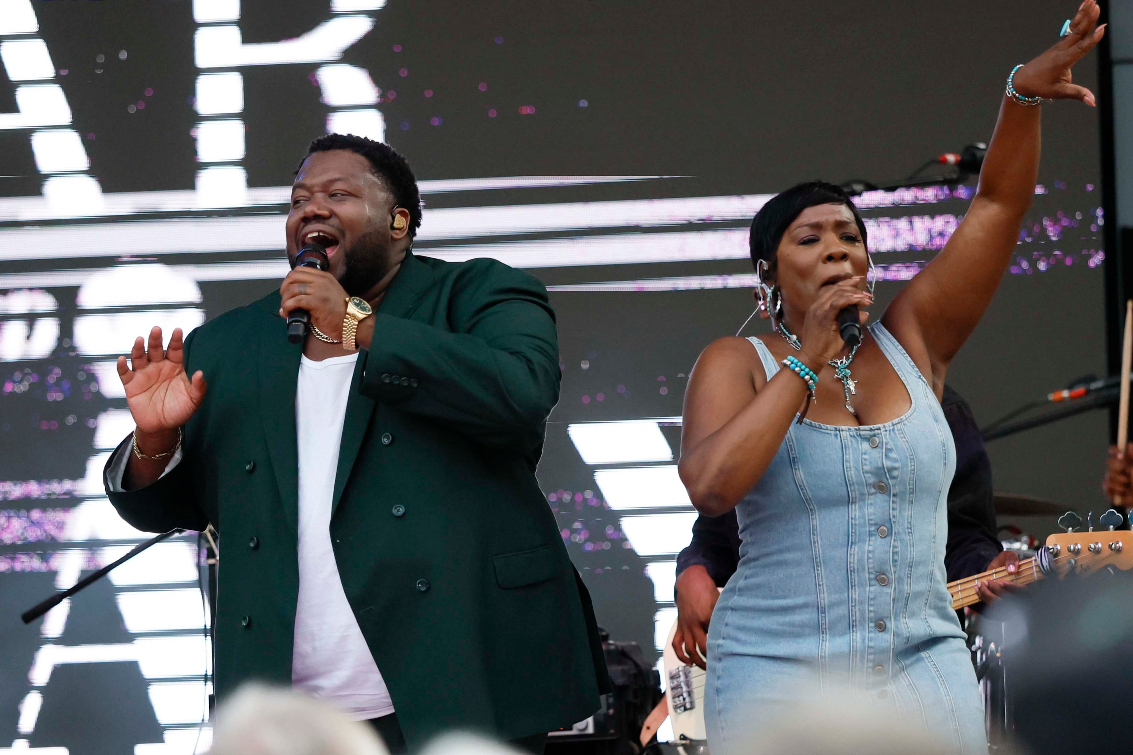 Michael Trotter Jr. and Tanya Trotter of the War and Treaty perform at Decatur WatchFest ’26 on Thursday, June 25, 2026. (Miguel Martinez/AJC)