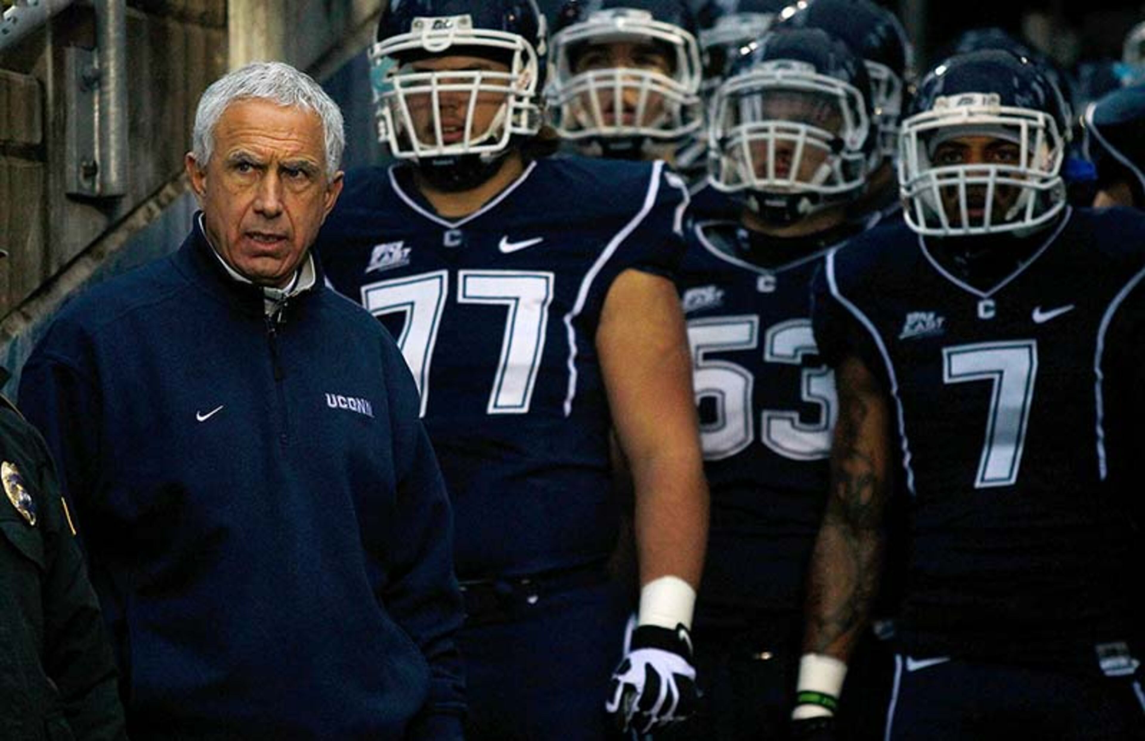 UConn's Paul Pasqualoni was one of the first to be dismissed this season after the Huskies got off to a 0-4 start in 2013. Pasqualoni, who had coached UConn for three seasons, was replaced by Notre Dame defensive coordinator Bob Diaco. Diaco agreed to a five-year deal to coach the Huskies in December.