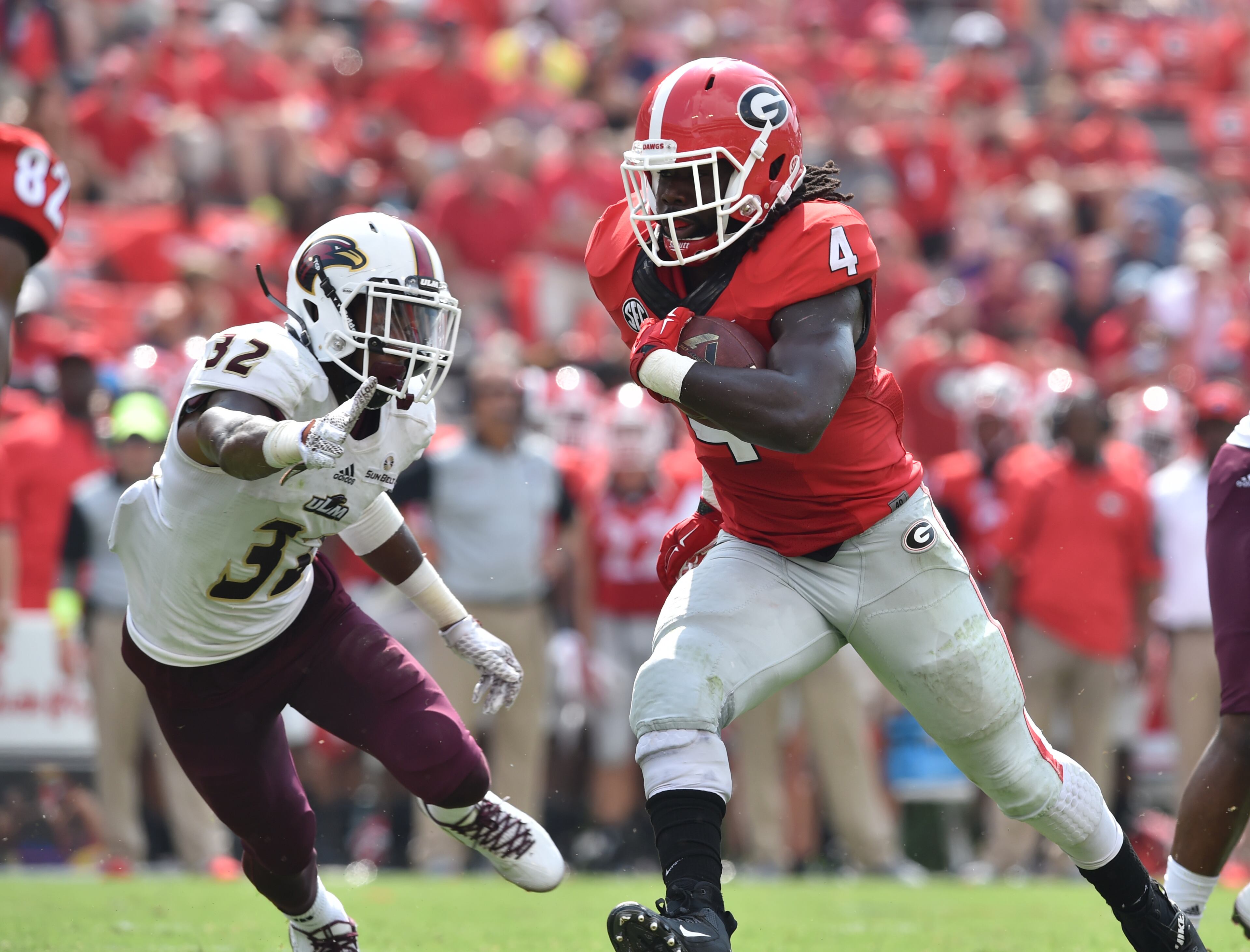 2015: Georgia 51, La. Monroe 14 – Keith Marshall rushed for a pair of touchdowns in the win over the Warhawks in Athens. (AJC file photo)
