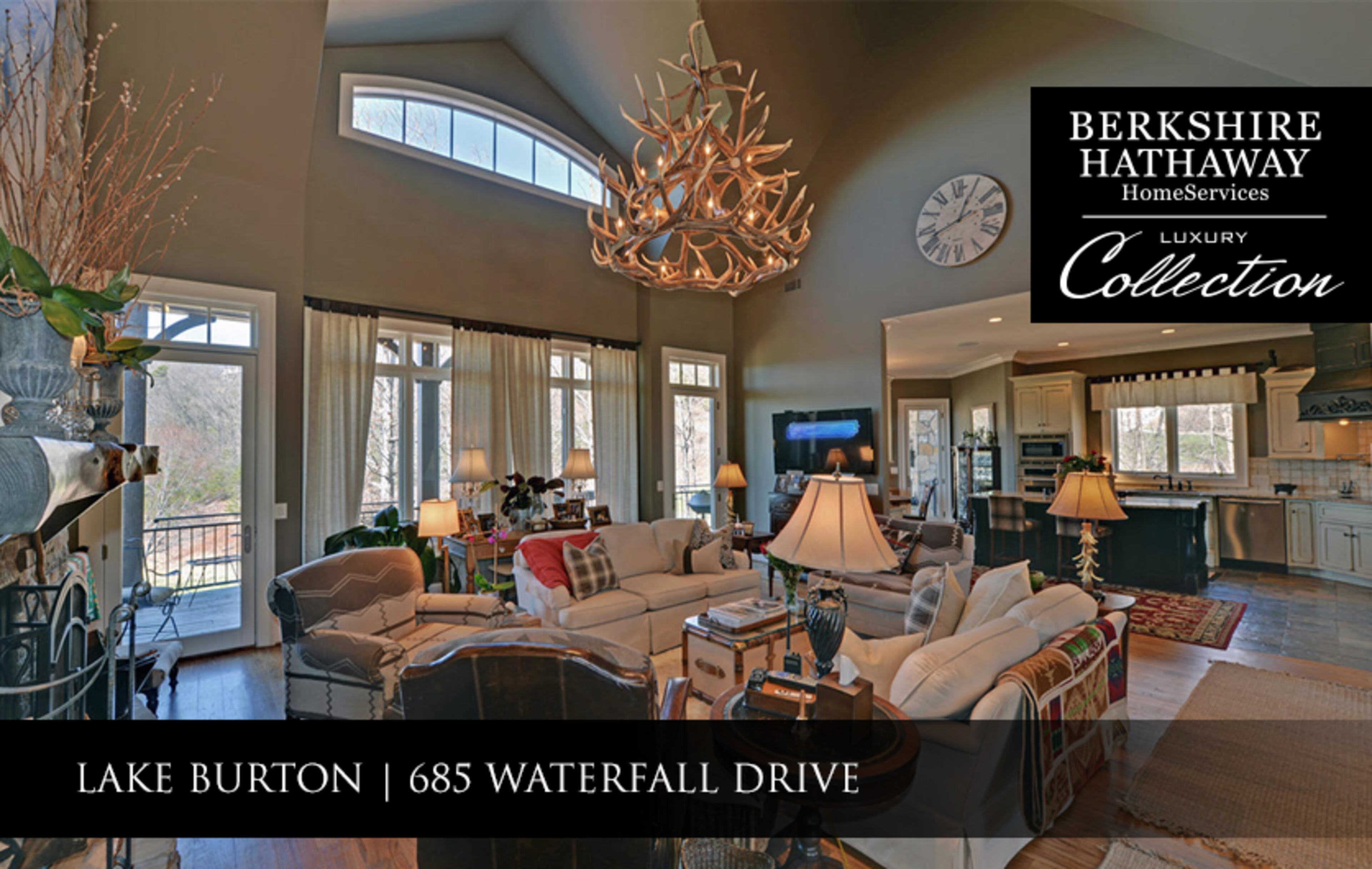 685 Waterfall Drive, Lake Burton, GA 30525 - $997,500 – 4BR, 4BA, 1HB – Sweeping Views of Lake Burton – Lynda Hester 770-480-5161 – Lynda.Hester@BHHS Georgia.com