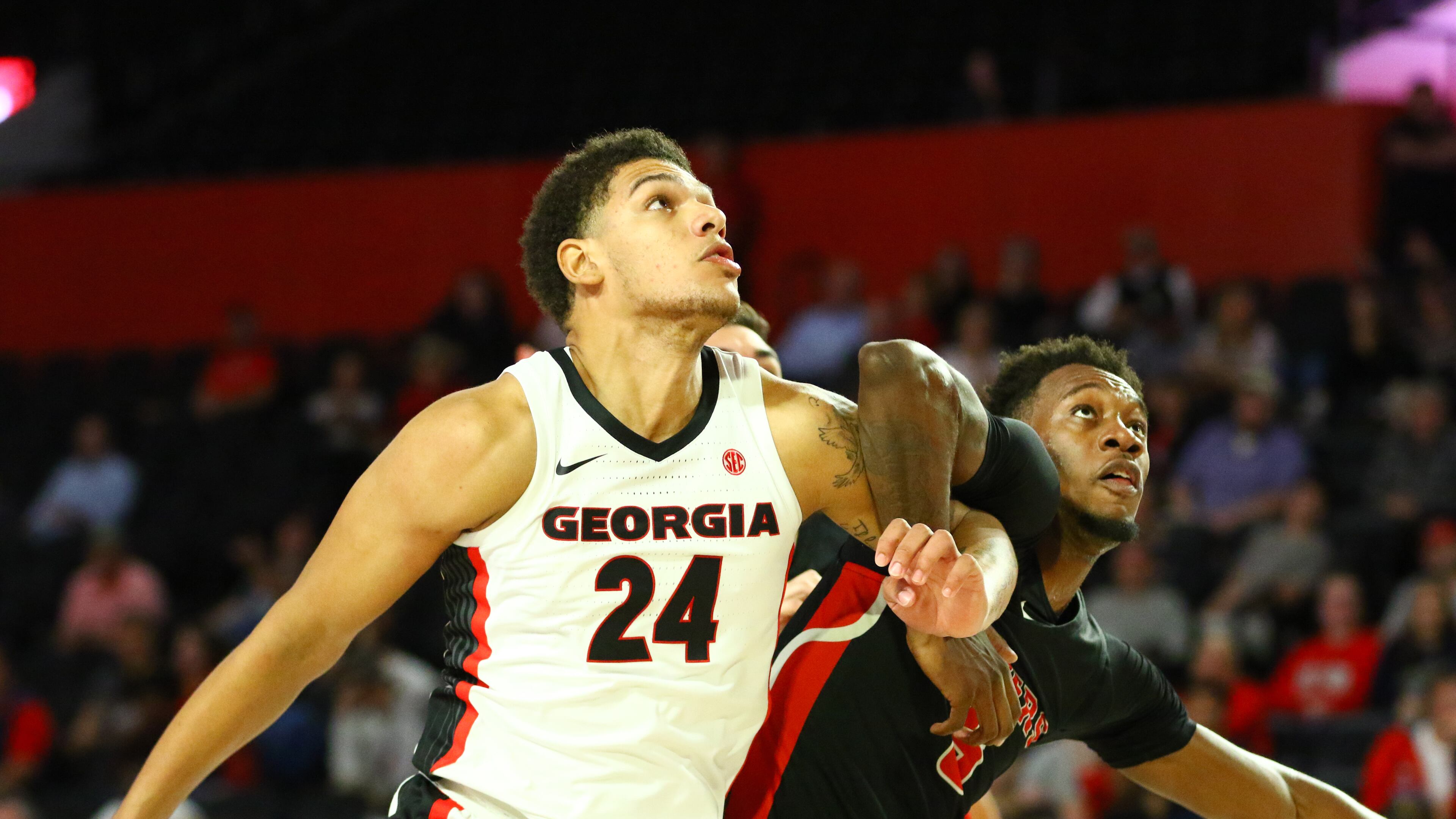 Former Georgia basketball player Rodney Howard (24) during an exhibition game against Valdosta State in Stegeman Coliseum in Athens, Ga., on Friday, Oct. 18, 2019. (Photo by Tony Walsh)