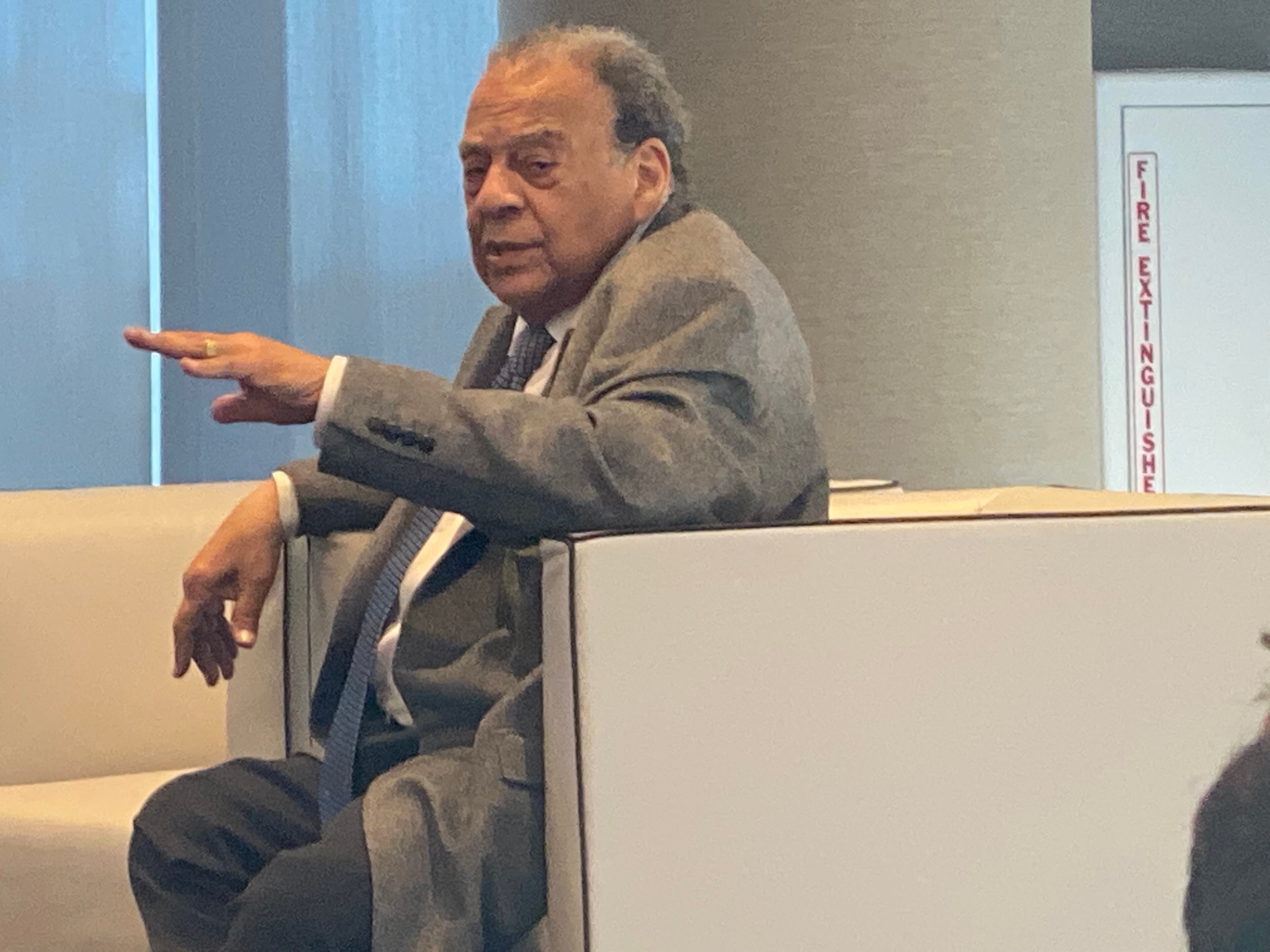 Former Atlanta mayor Andrew Young reflected on his life, epiphanies and the civil rights movement during a Sandy Springs Perimeter Chamber luncheon Feb. 10, 2022. (Adrianne Murchison, AJC Staff)