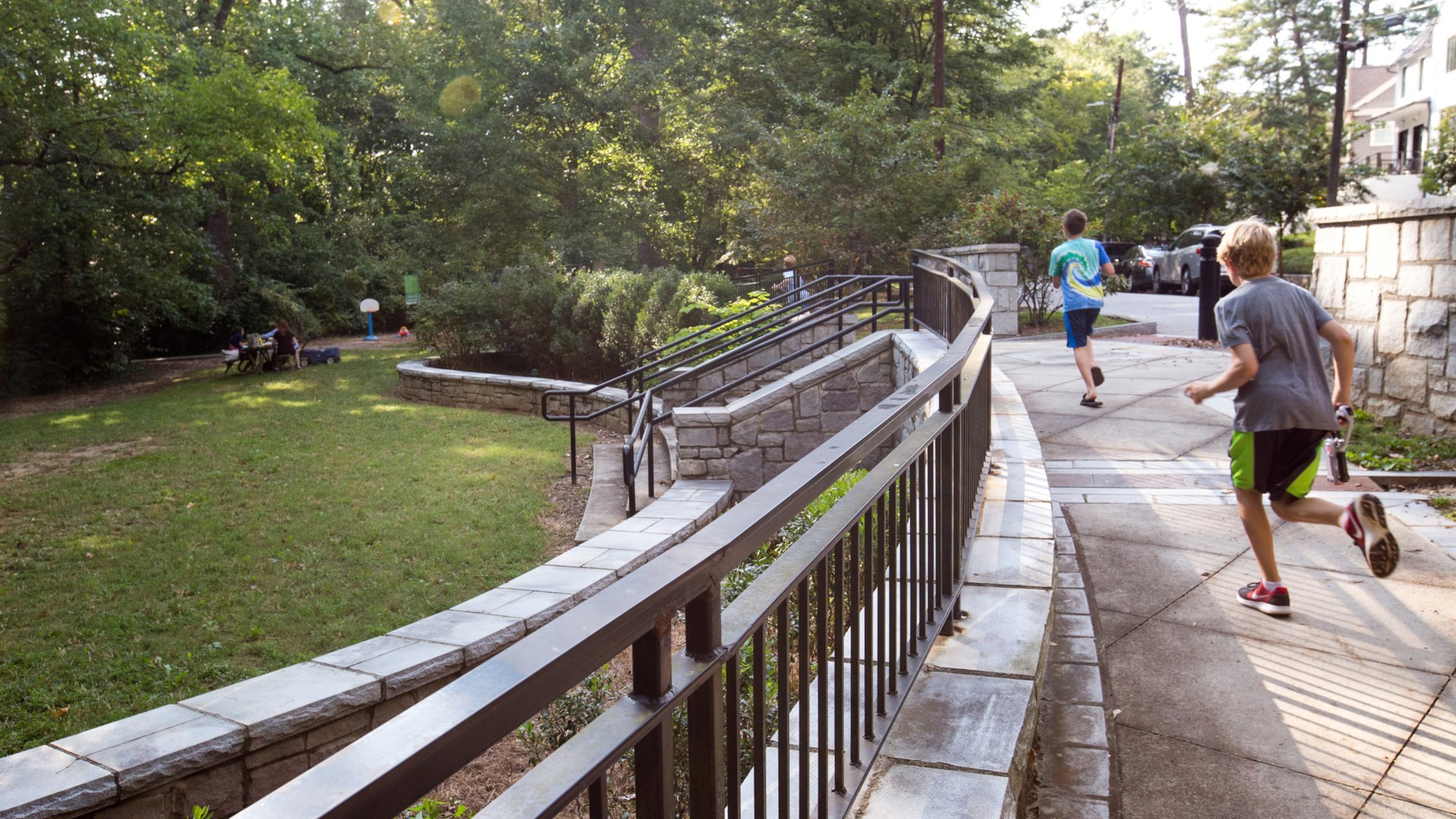 Orme Park in Virginia Highlands runs along Brookridge Drive and has a playground on one side of Clear Creek and a natural path on the other side. (Jenni Girtman/Atlanta Event Photography)