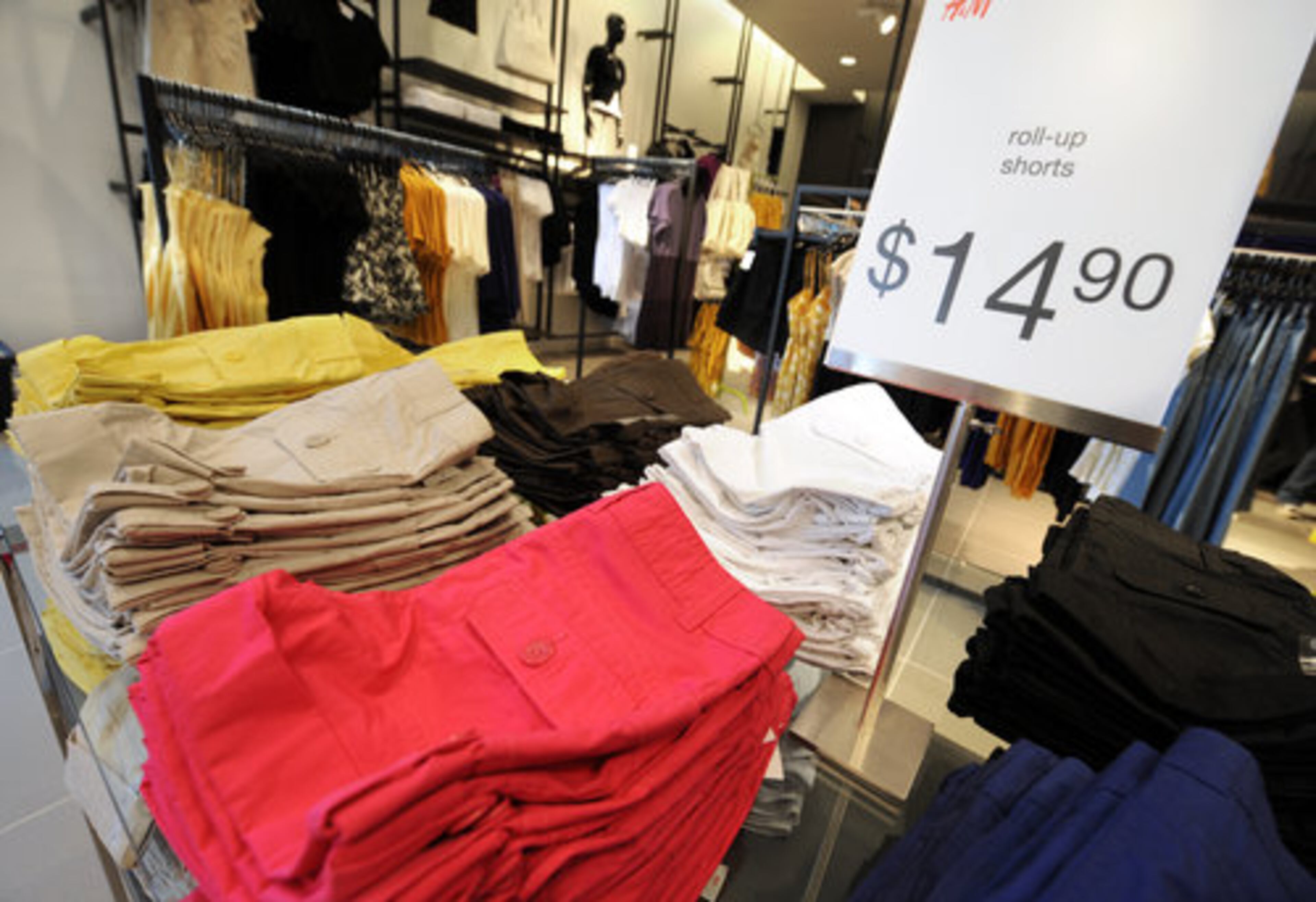The entire ground level is devoted to women's clothing. Longtime H&M fans will quickly identify modern basics; white linen shorts with a belted waist, polka dot sundresses, and multi-tiered pink tank tops all for $20.