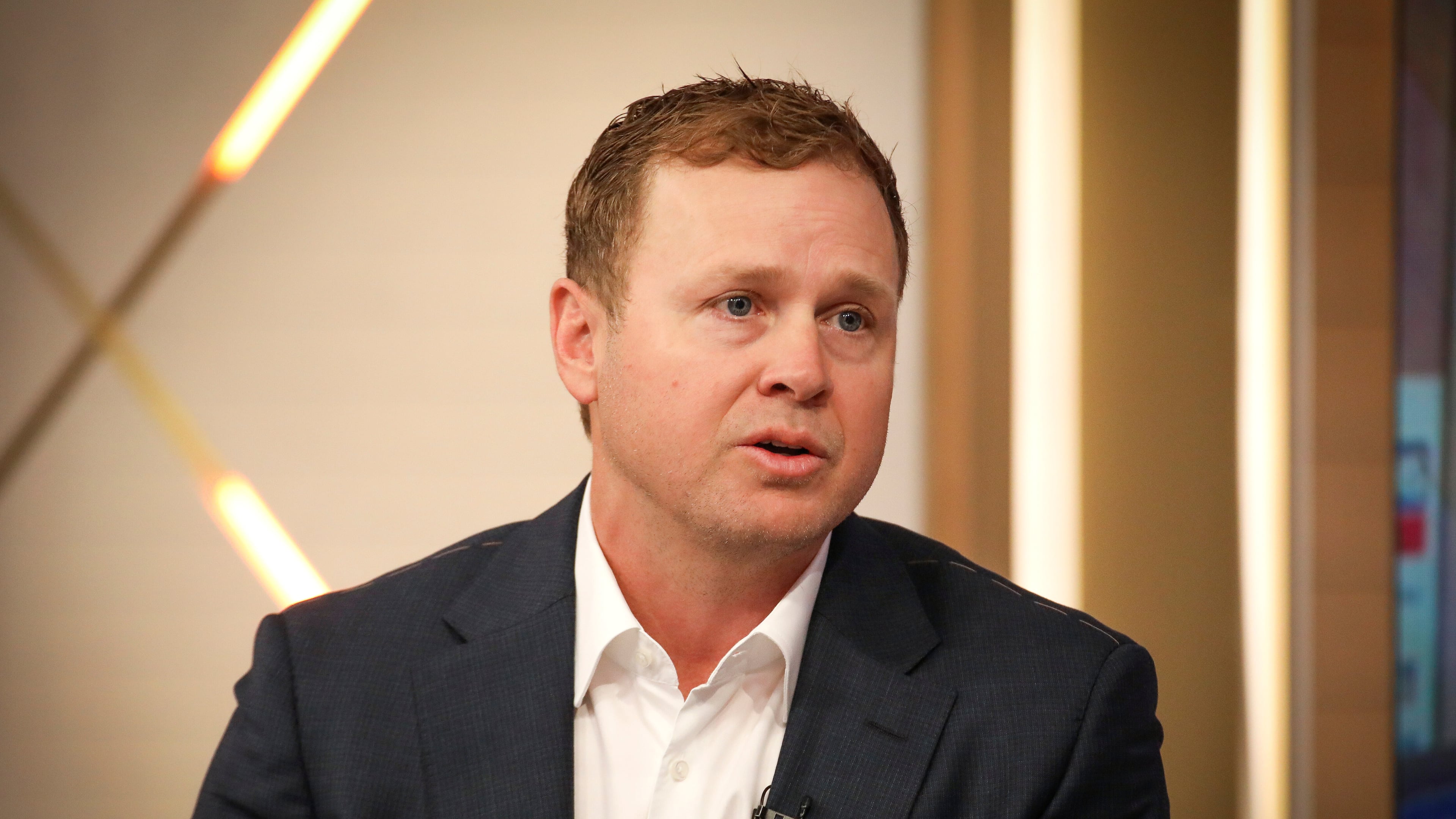 FILE - Spencer Pratt speaks during an appearance on "Fox & Friends" at Fox News headquarters, Jan. 28, 2026, in New York. (Photo by Andy Kropa/Invision/AP, File)