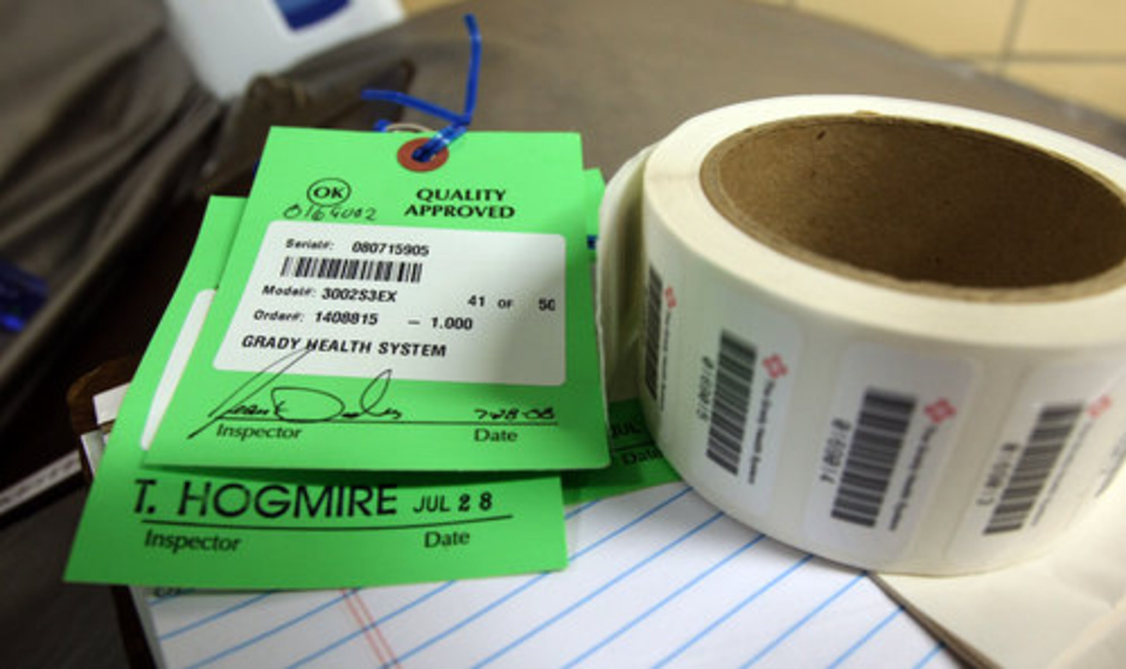 Each new bed was bar coded and inventoried before being moved to its room.