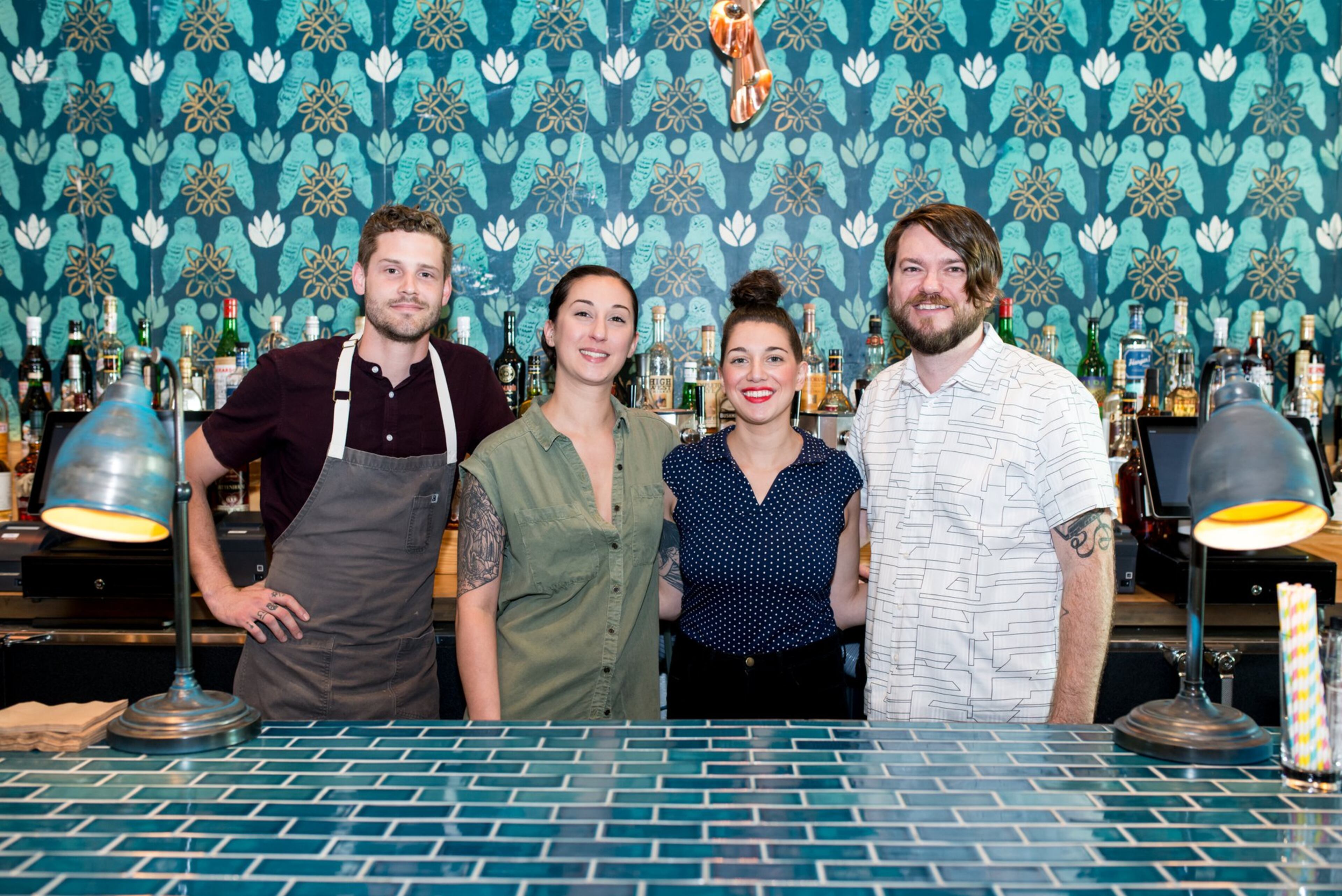 The Banshee team (from left) is Executive Chef Nolan Wynn, Bar Manager Katie McDonald, Bar Manager Faielle Stocco and General Manager Peter Chvala. CONTRIBUTED