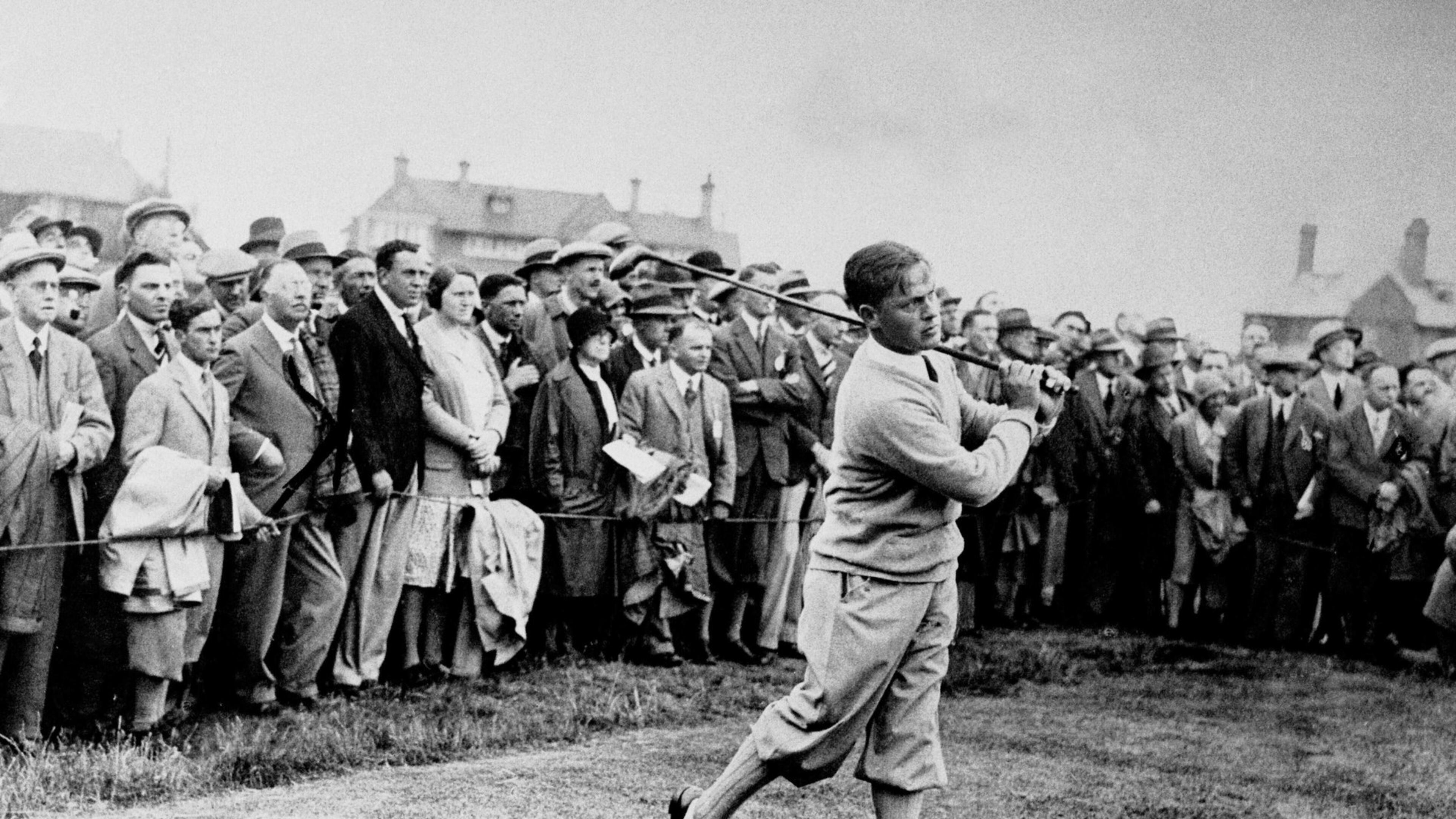 Bobby Jones at the British Open Championship, Royal Liverpool Golf Club, Hoylake, 1930. The Schatten Gallery of Emory University’s Robert W. Woodruff Library hosts the exhibit “Bobby Jones: The Game of Life” beginning Feb. 12. CONTRIBUTED BY PRESS ASSOCIATION IMAGES