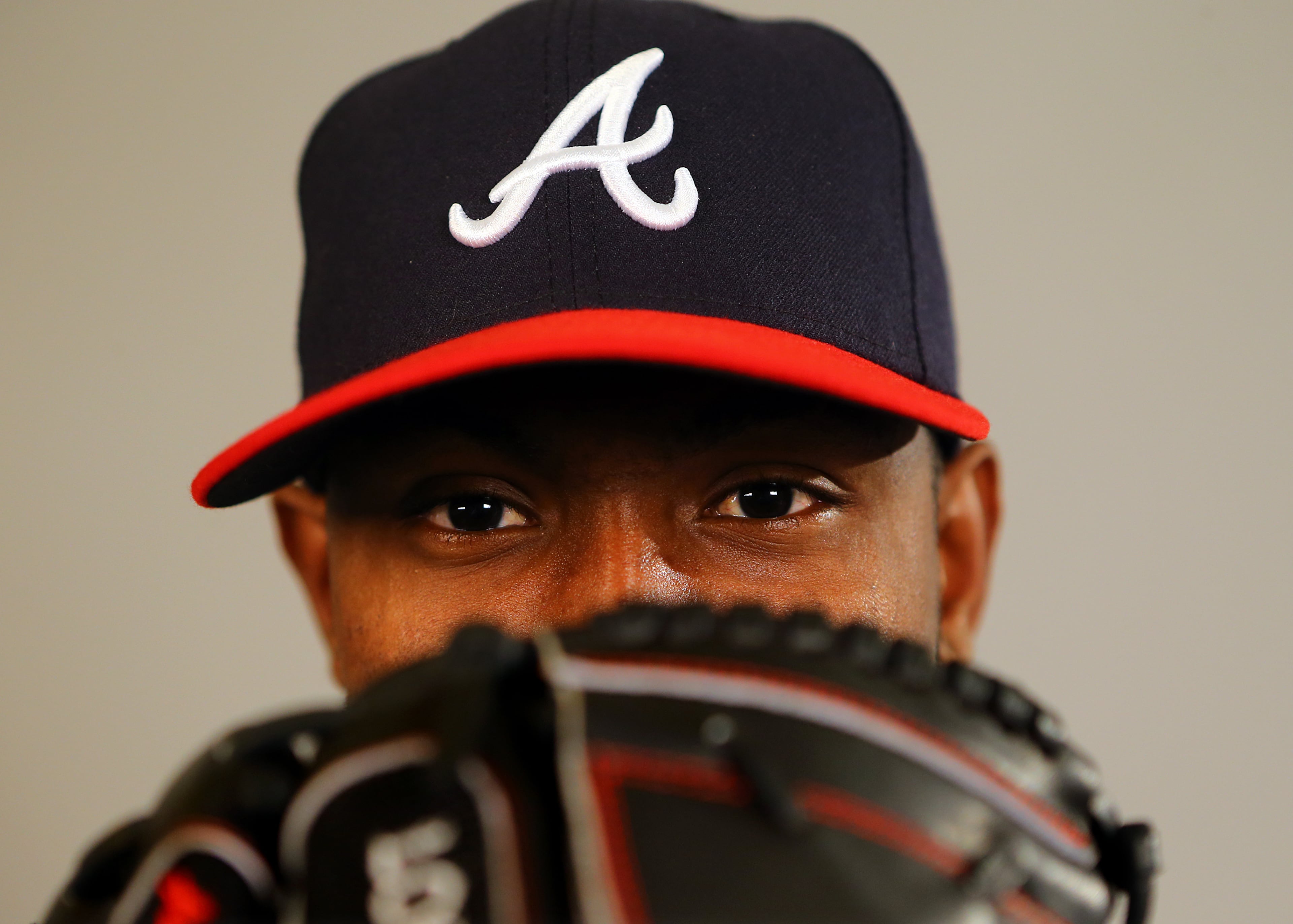 Braves right handed pitcher Julio Teheran poses for a portrait during Braves Media Day at spring training on Monday, Feb. 24, 2014, in Lake Buena Vista, FL.
