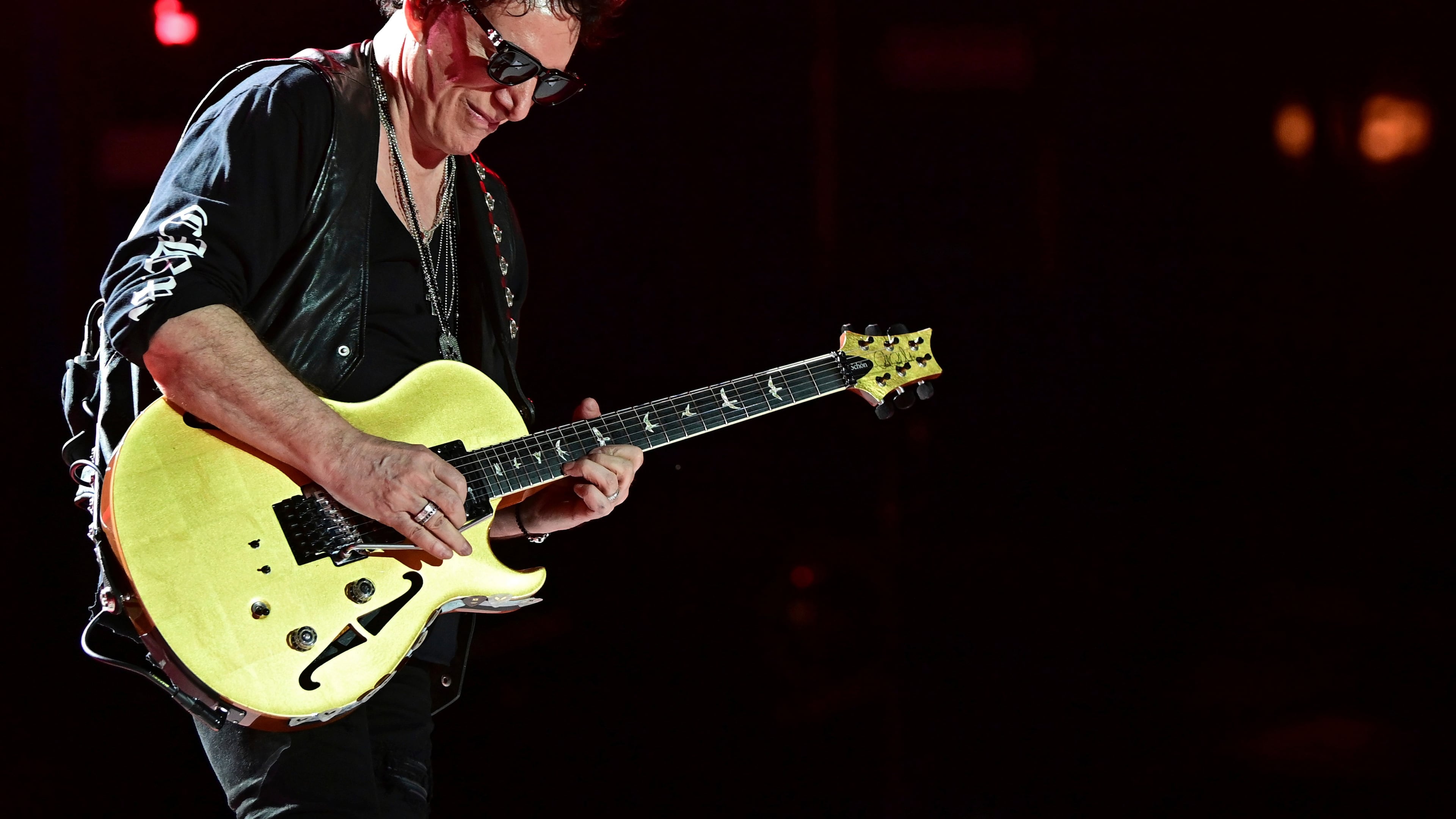 FILE - Neal Schon, of Journey, performs in Canton, Ohio, on Aug. 6, 2022. (AP Photo/David Dermer, File)