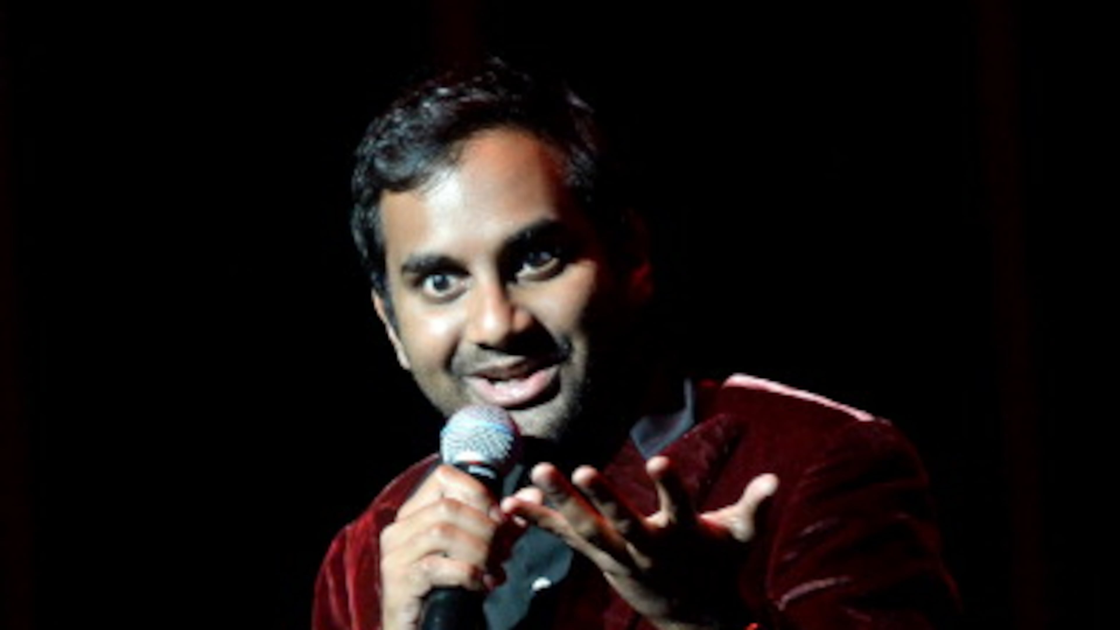 NASHVILLE, TN - MAY 15: Comedian Aziz Ansari performs at TPAC Jackson Hall during the Bud Light Presents Wild West Comedy Festival - Aziz Ansari on May 15, 2014 in Nashville, Tennessee. (Photo by Rick Diamond/Getty Images for Bud Light) NASHVILLE, TN - MAY 15: Comedian Aziz Ansari performs at TPAC Jackson Hall during the Bud Light Presents Wild West Comedy Festival - Aziz Ansari on May 15, 2014 in Nashville, Tennessee. (Photo by Rick Diamond/Getty Images for Bud Light)