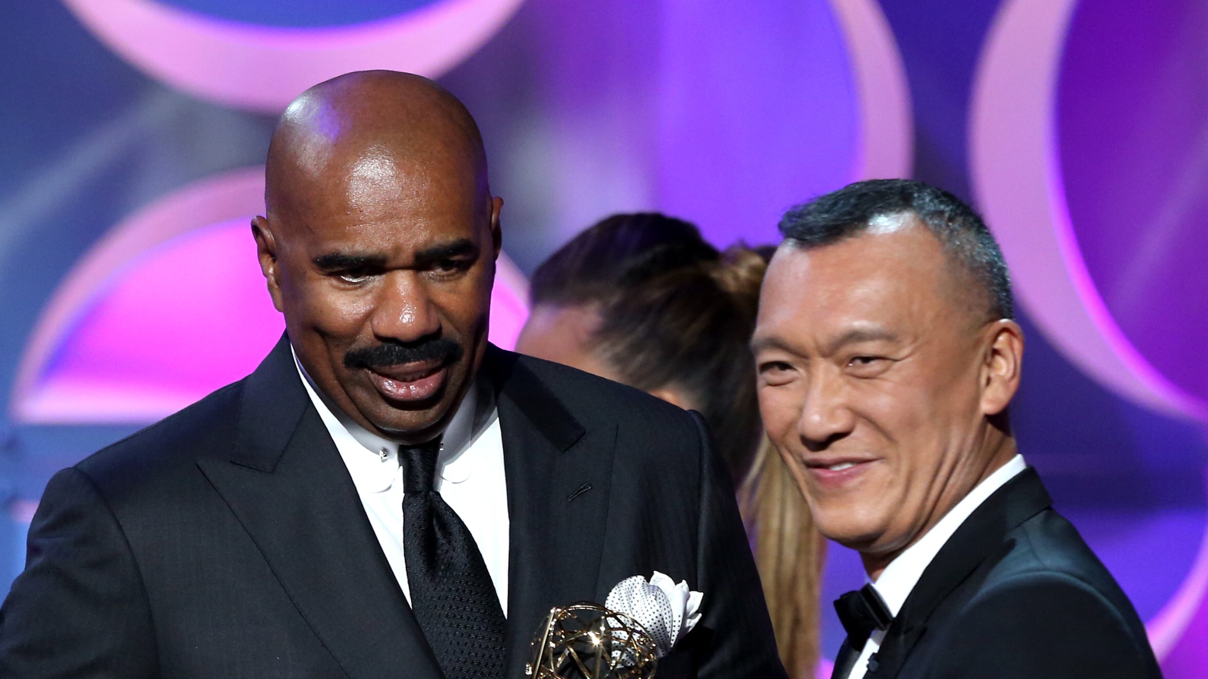 onstage during The 42nd Annual Daytime Emmy Awards at Warner Bros. Studios on April 26, 2015 in Burbank, California. Steve Harvey onstage during The 42nd Annual Daytime Emmy Awards at Warner Bros. Studios on April 26, 2015 in Burbank, California.