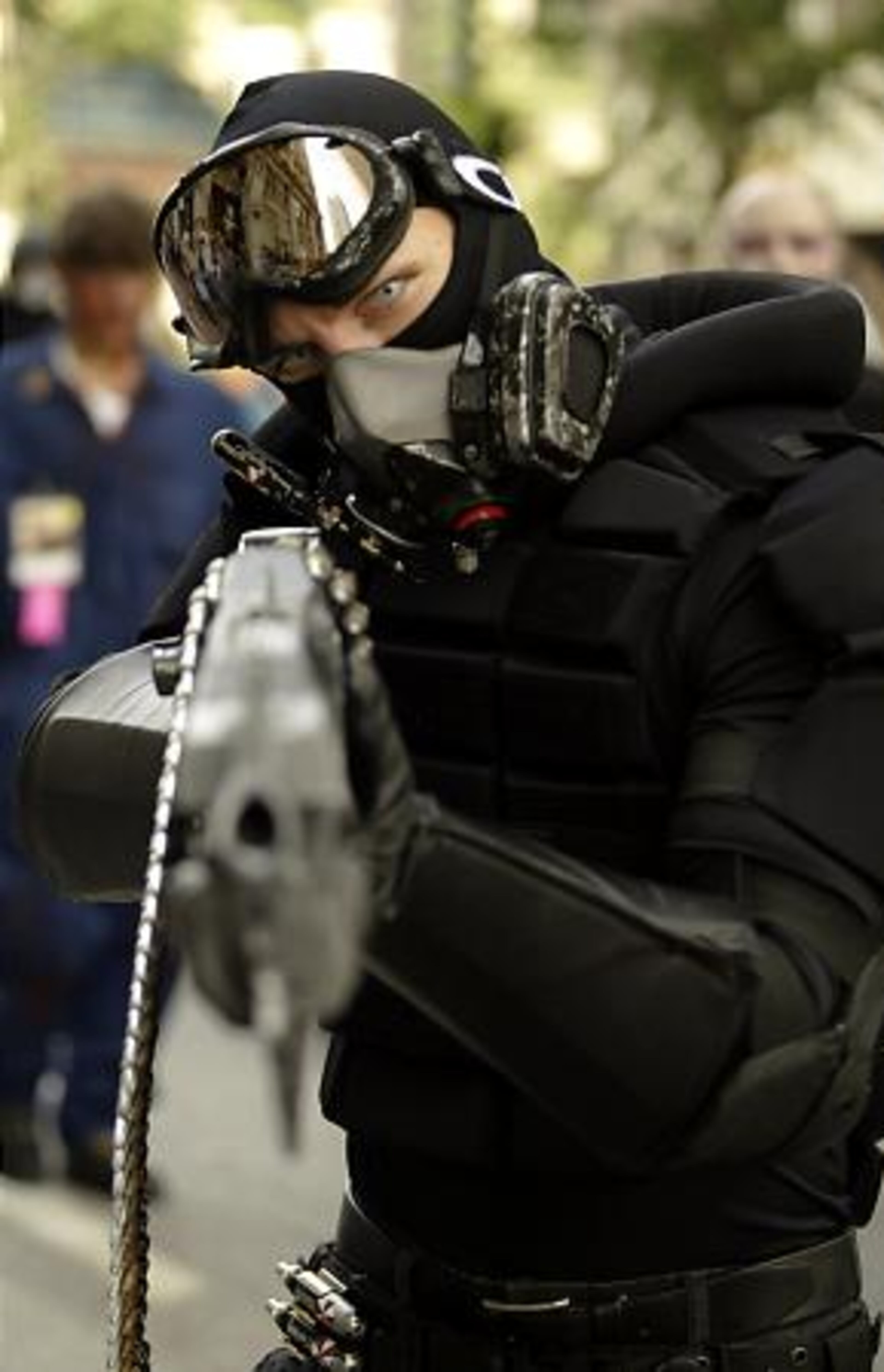 A menacing pose from one of the parade participants. In the tournament and gaming aspect, there is role playing, board games, computer games, trading-card exchange. Register at lobby level of Marriott Marquis Aug. 31-Sept. 2 from 8 a.m.-8 p.m. and Sept. 3 from 8 a.m.-4 p.m.