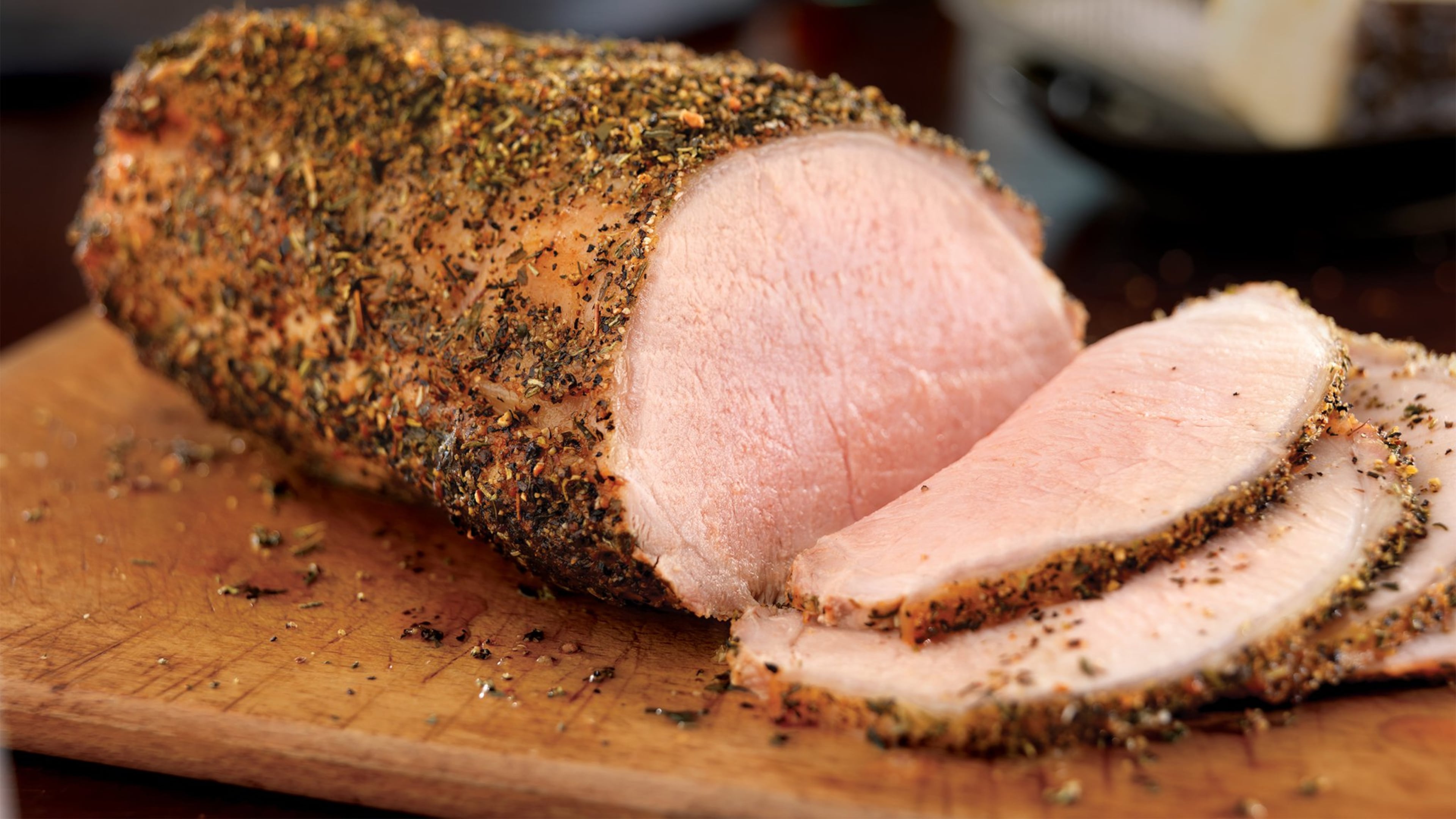 Sunday’s Pork Loin Roast is rubbed with an herbed pepper blend. Contributed by National Pork Board