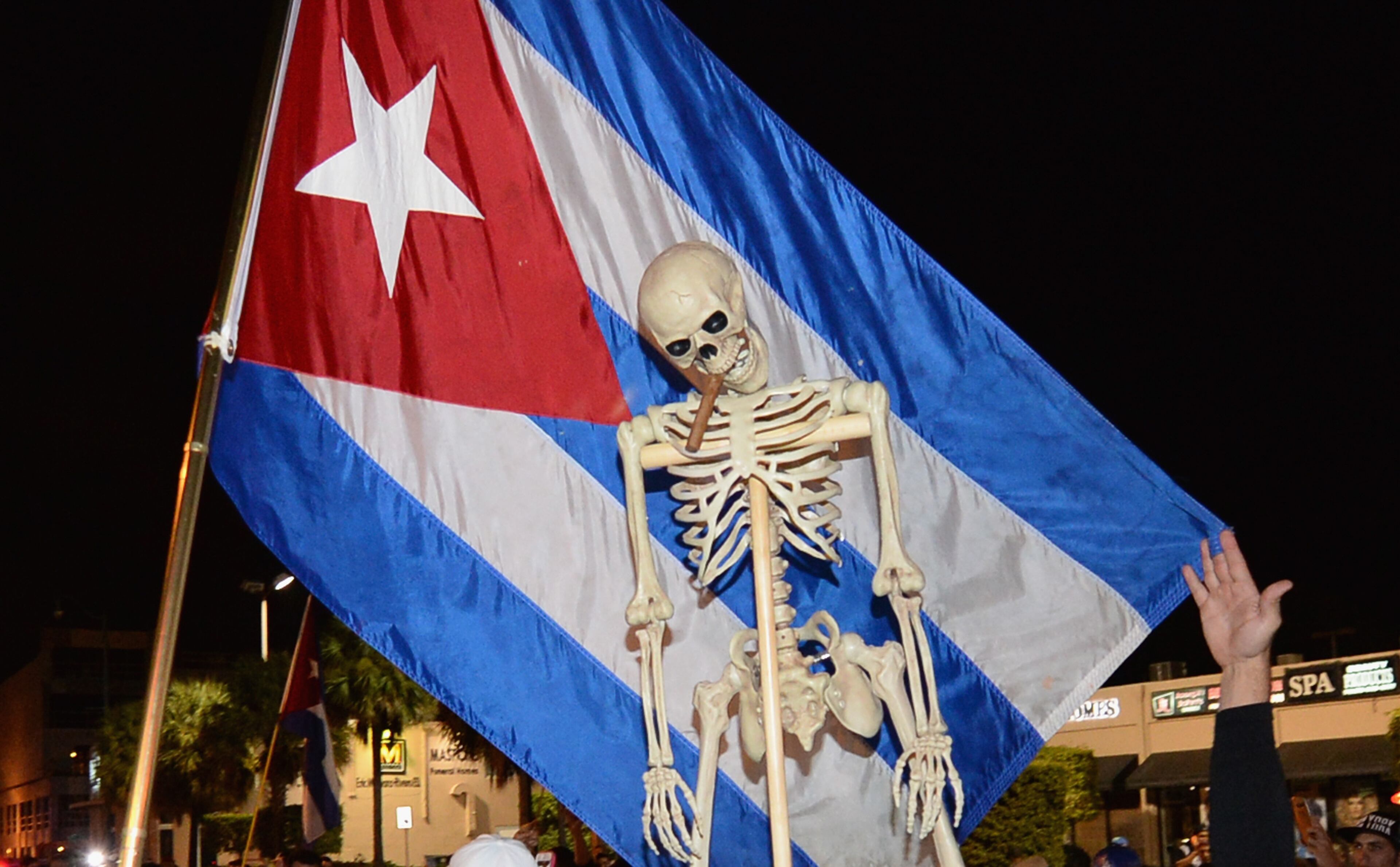 MIAMI, FL - NOVEMBER 26: Miami residents celebrate the death of Fidel Castro on November 26, 2016 in Miami, Florida. Cuba's current President and younger brother of Fidel, Raul Castro, announced in a brief TV appearance that Fidel Castro had died at 22:29 hours on November 25 aged 90. (Photo by Gustavo Caballero/Getty Images)