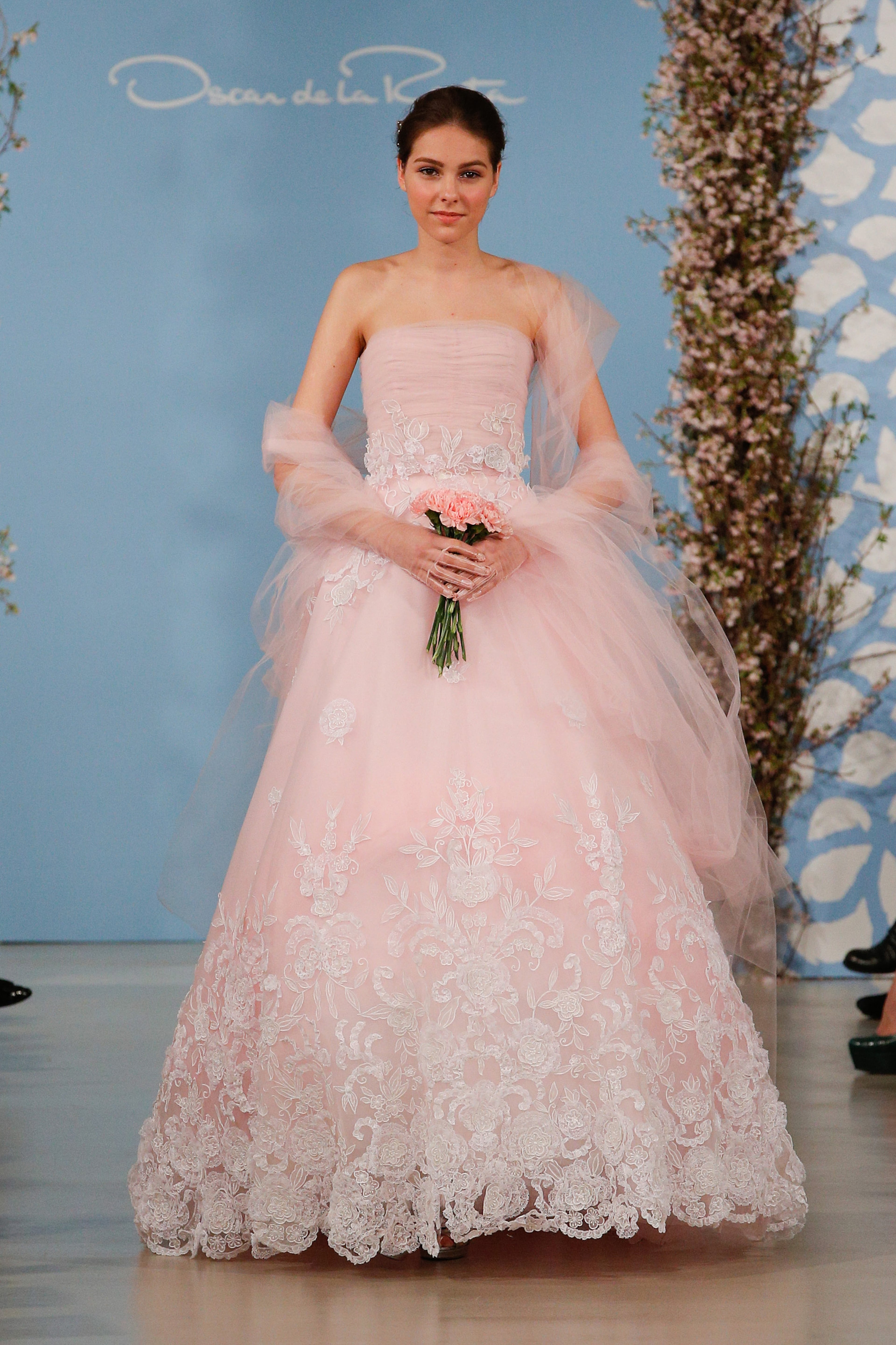 NEW YORK, NY - APRIL 22: A model walks the runway during the Oscar de la Renta 2014 Bridal Spring/Summer collection show on April 22, 2013 in New York City. (Photo by JP Yim/Getty Images)