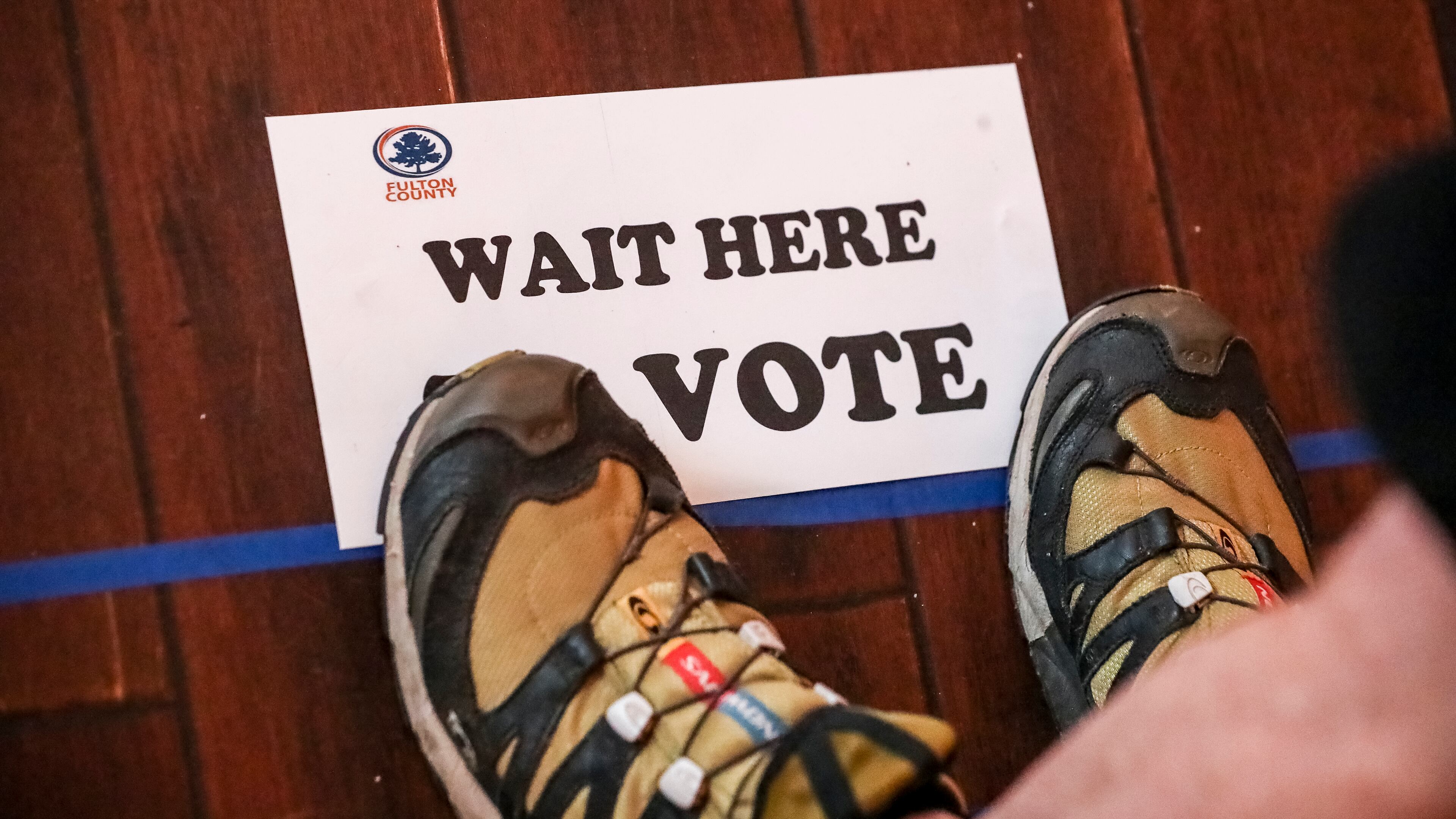 May 25, 2022 Atlanta: Voters at Park Tavern located at 500 10th Street NE, Atlanta. Voters encountered short lines and limited problems as election day got underway in Georgia on Monday, May 25, 2022 making their voices heard in one of the politically competitive states in the nation. But there were initial hiccups in a few voting locations. Some voters arrived at the polls to find their precincts had been moved to different locations. Others had short waits during the initial morning rush. Several voting locations had problems starting voting machines. In Fulton County, voting was running smoothly at almost all of the county's 250 polling sites, in part thanks to the 91,000 voters who cast their ballots during three weeks of early voting, said Interim Elections Director Nadine Williams. Two polling places, Hopewell Middle in Milton and Creel Park in South Fulton, opened 20 to 30 minutes late. Williams didn't provide a reason for the delays, but she said the county is asking a judge to allow the sites to close later so everyone can vote. She said some poll workers were 'no-shows' but they had staff in reserve. Williams encouraged folks to vote during lunch hours. The New Georgia Project, a voting rights group which monitors election issues, reported the polling place at Bethesda Elementary School in Gwinnett County opened about 30 minutes late. At North Decatur Presbyterian Church, two voting touchscreens weren't working because of a problem with their batteries, but poll workers said they had enough functioning touchscreens to avoid delays. About 70 voters cast ballots in the first hour of voting. Another voter, Marcia King, said she needed help from a poll worker to figure out how to print her ballot from the touchscreen. "This was very easy with no problems at all, and people were there to help," King said. (John Spink / John.Spink@ajc.com)