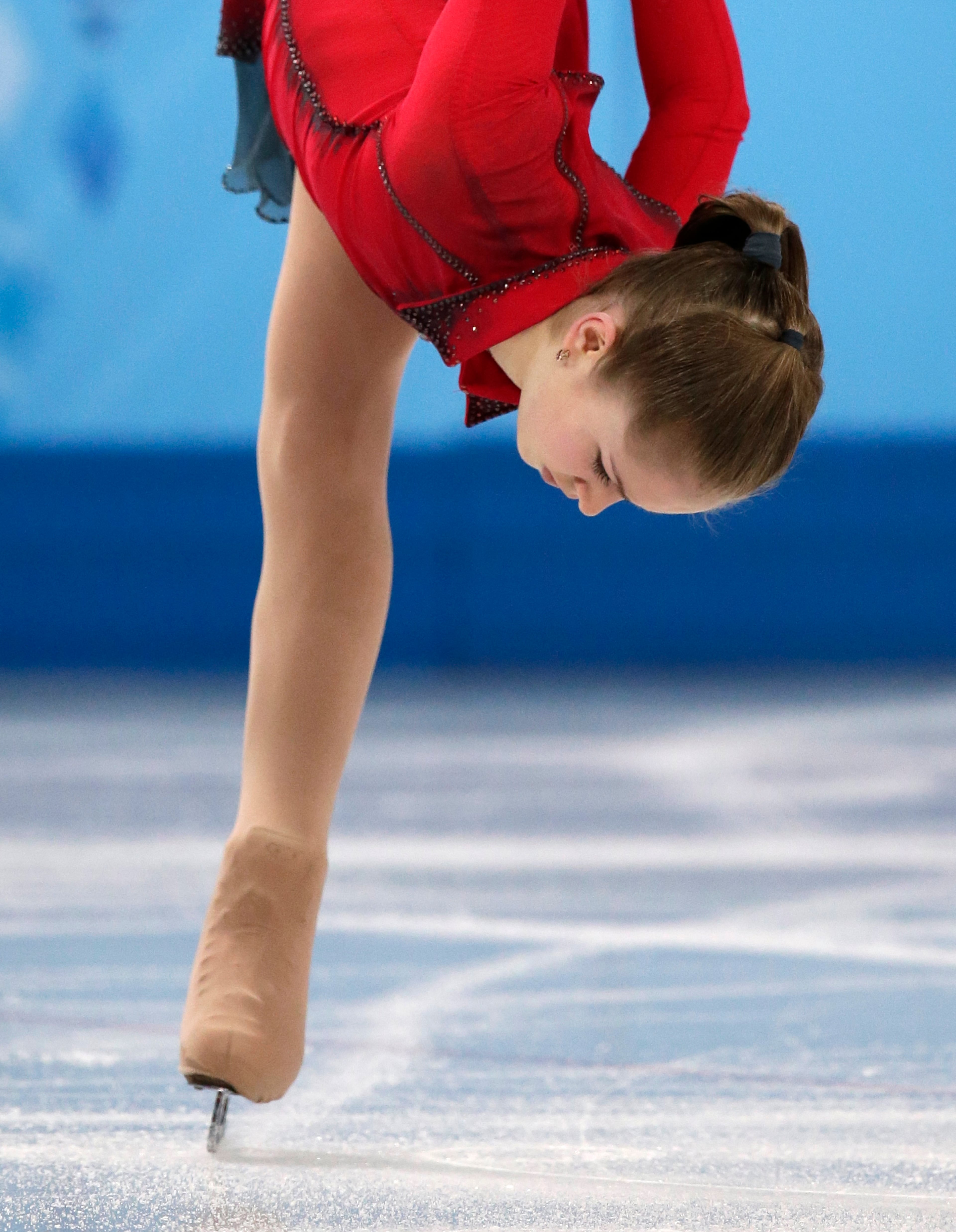 Julia Lipnitskaia of Russia competes in the women's team free skate figure skating competition at the Iceberg Skating Palace during the 2014 Winter Olympics, Sunday, Feb. 9, 2014, in Sochi, Russia.