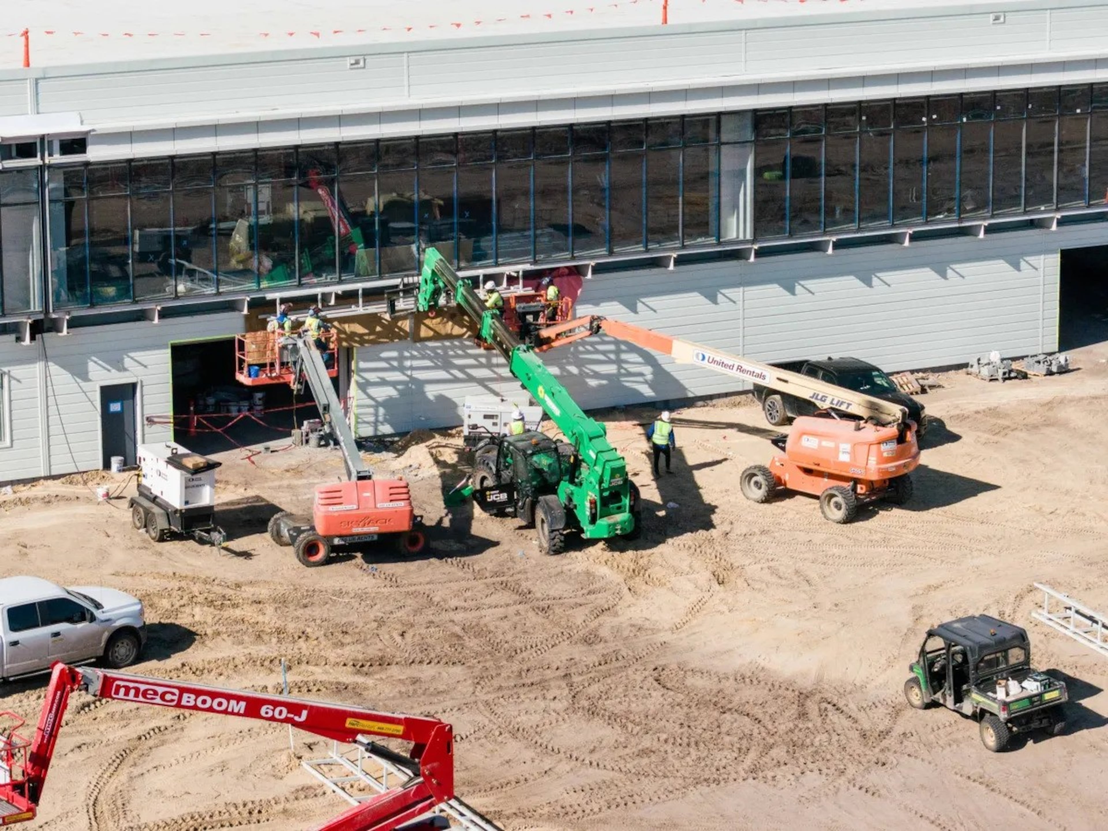 A worker at the Hyundai construction site suffered a broken arm after falling from a boom lift in March 2024. The frequency and types of accidents at the site raise concerns about safety oversight and the pace of construction, according to workplace experts. (Courtesy of Justin Taylor/The Current GA)