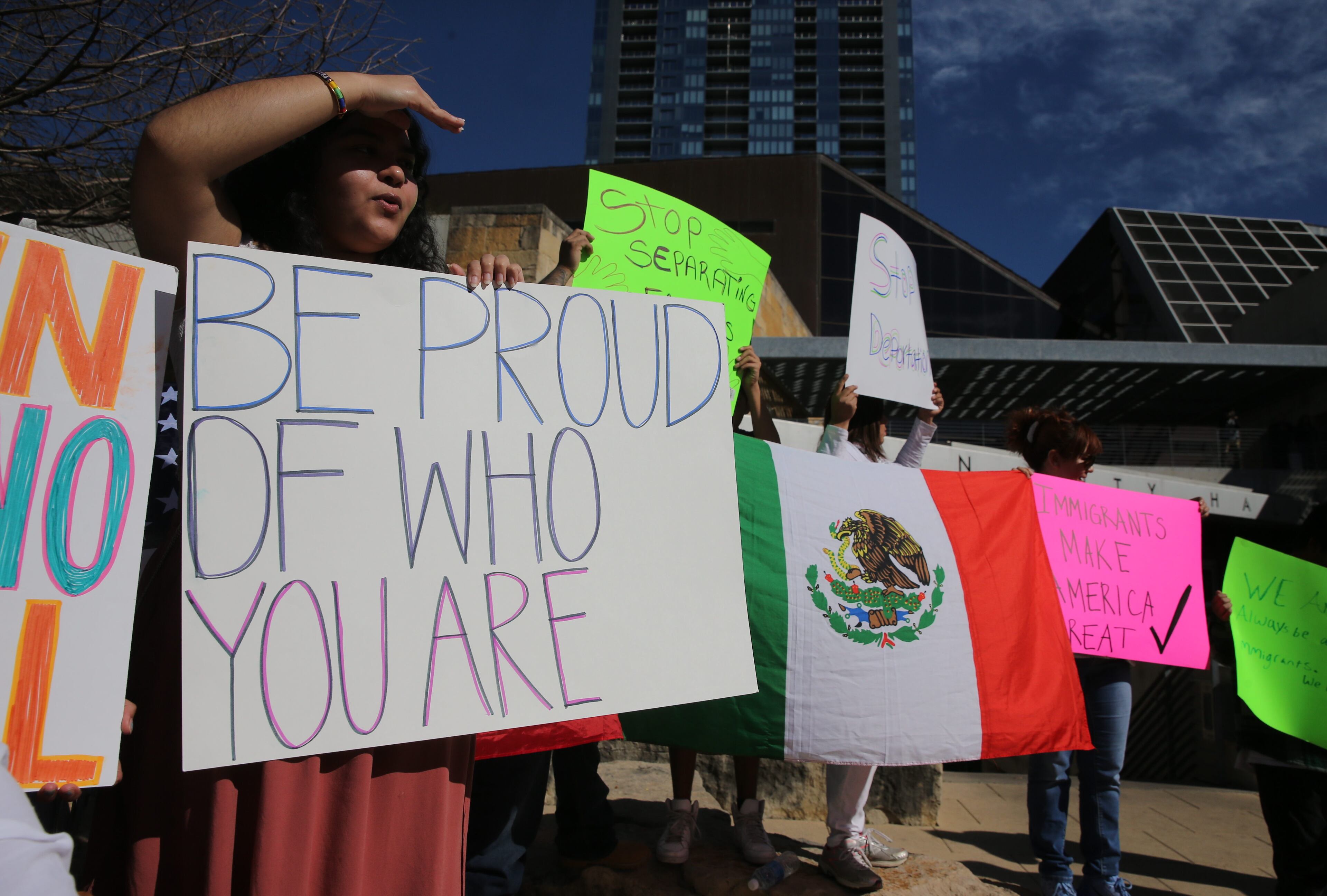 On a day when social activists have encouraged Austin-area immigrants to stay home and show their power in numbers, teachers across Central Texas are reporting an uptick in student absences, particularly in schools with large numbers of Latino students.