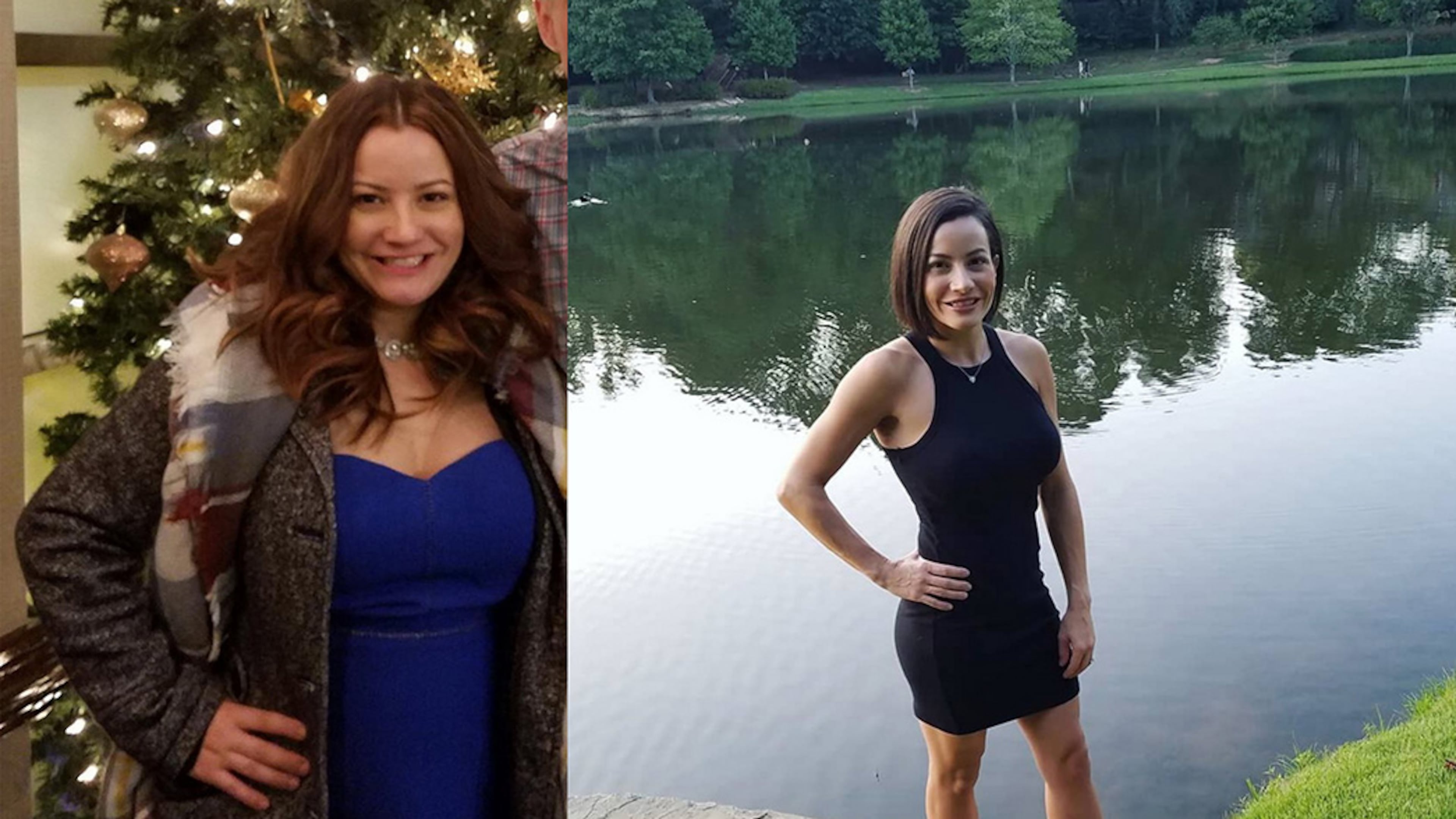 In the photo on the left, taken in December 2017, Veronica Anderson weighed 165 pounds. In the photo on the right, taken in September, she weighed 110 pounds. (Photos contributed by Veronica Anderson)