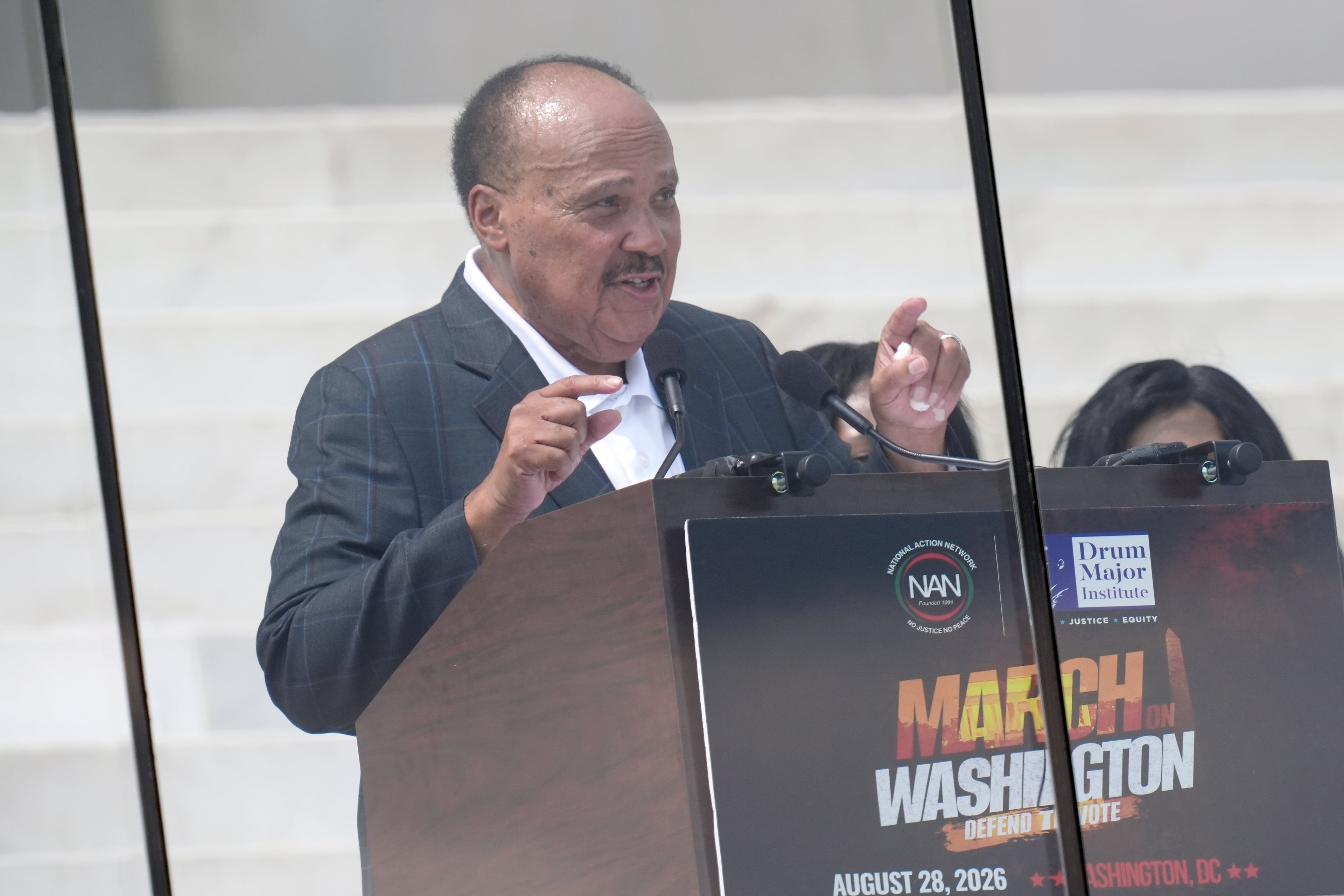 Martin Luther King III, seen here speaking during the March on Washington rally at the Lincoln Memorial on the National Mall in August. (Manuel Balce Ceneta/AP)