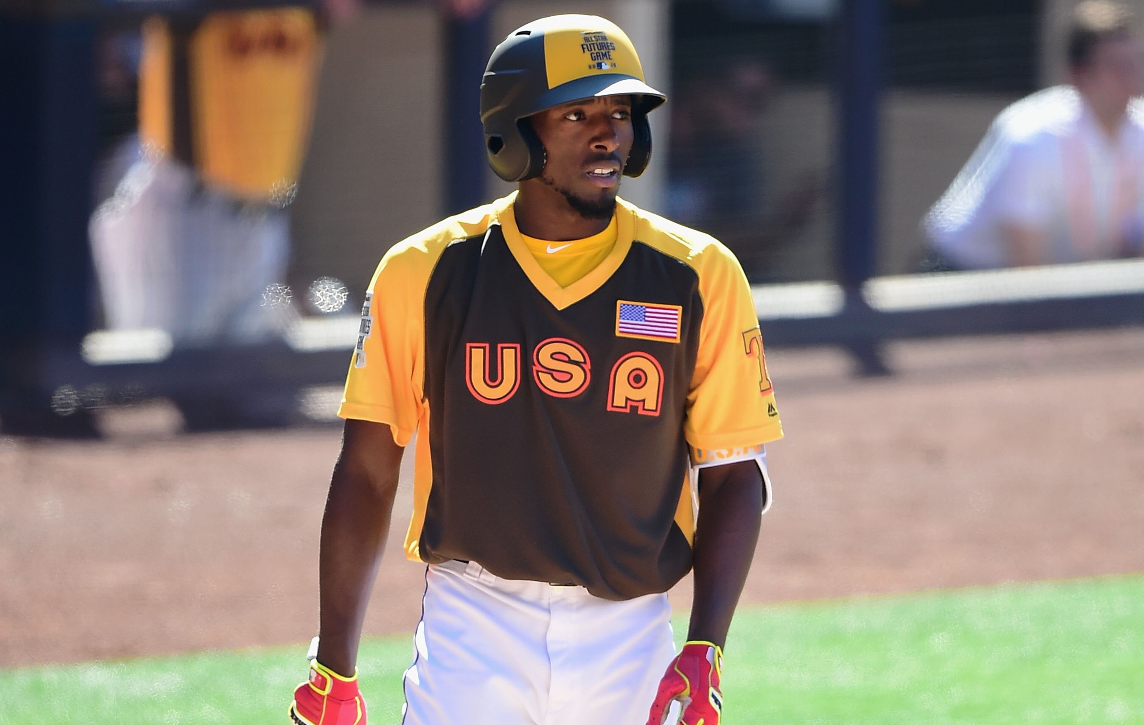 The Braves traded for young power-hitting prospect Travis Demeritte Wednesday. Take a look at photos of the infielder from Winder, Georgia. (Photo by Harry How/Getty Images)