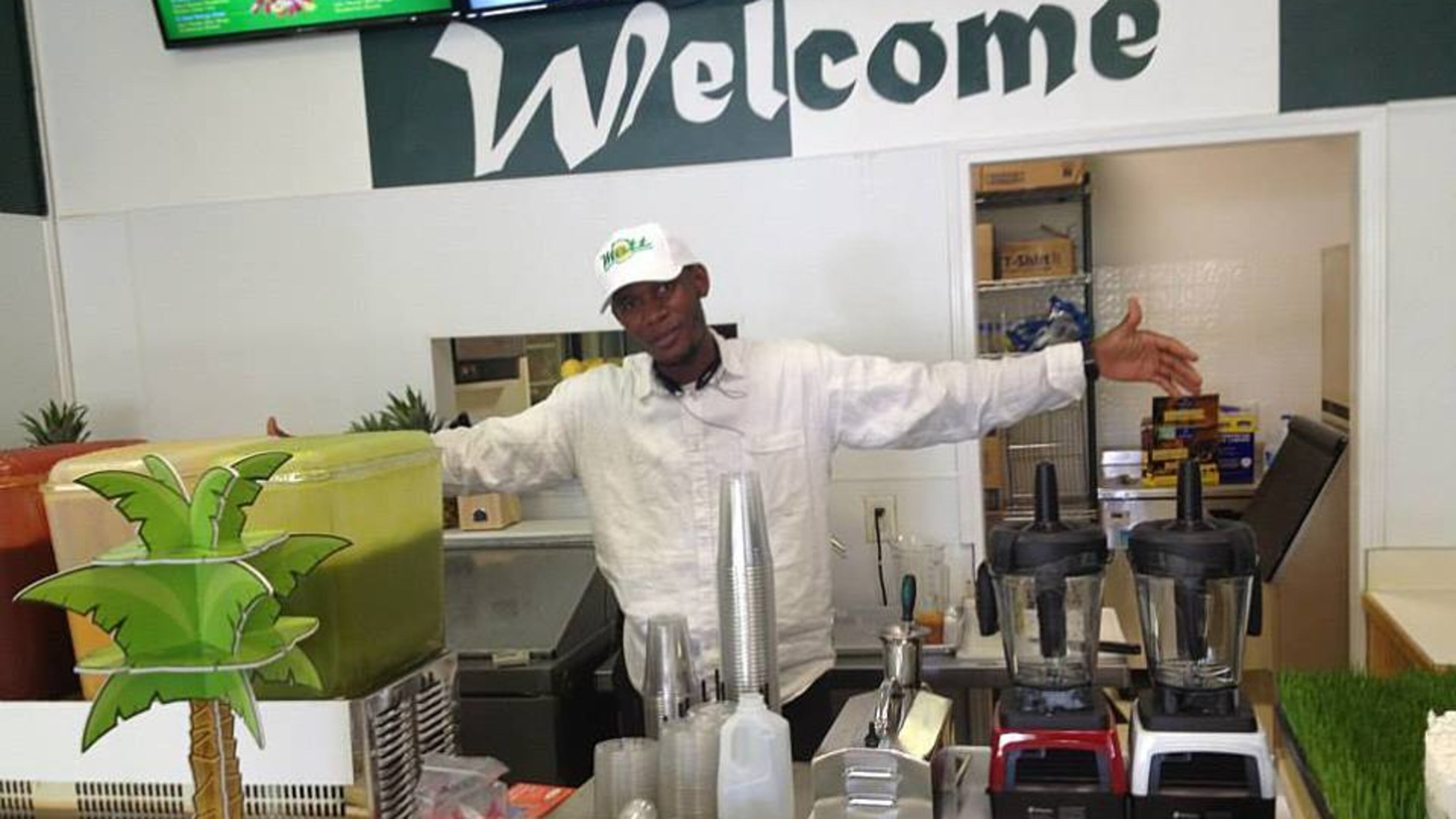 Mohamed Issa, known as "the juice man," whips up smoothies and juices at Matt Fresh Healthy Drinks in Tucker.