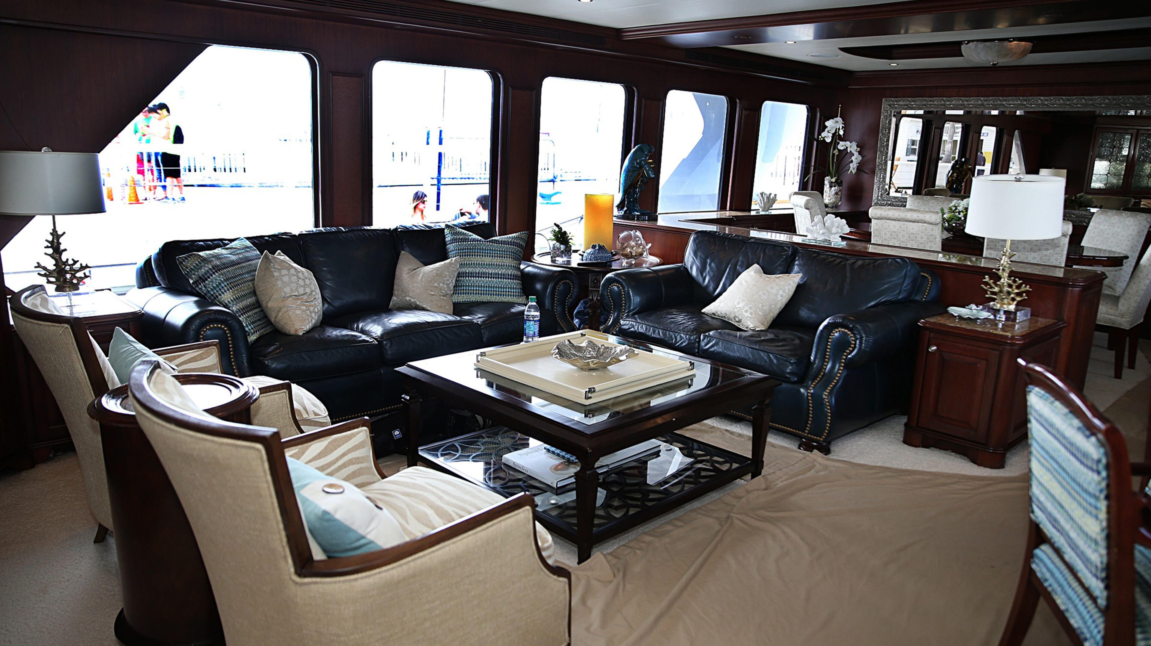 View of the living room area of the Reflections luxury yacht. (Pedro Portal/Miami Herald/TNS)