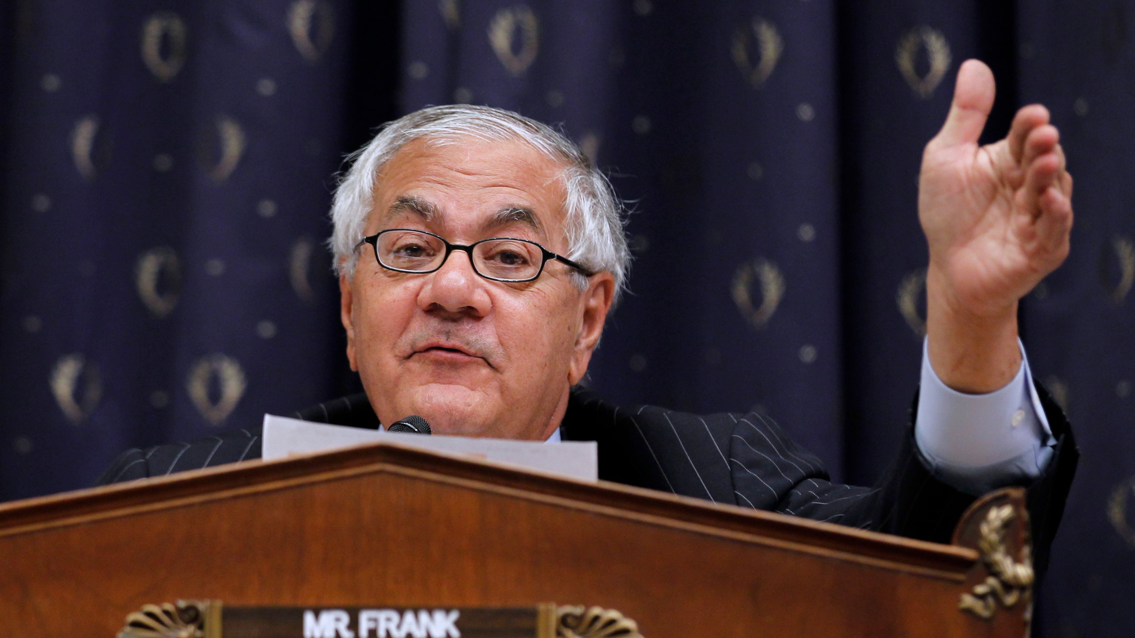 FILE - House Financial Services Committee Chairman Rep. Barney Frank, D-Mass., speaks on Capitol Hill in Washington, July 22, 2010. (AP Photo/Alex Brandon, File)