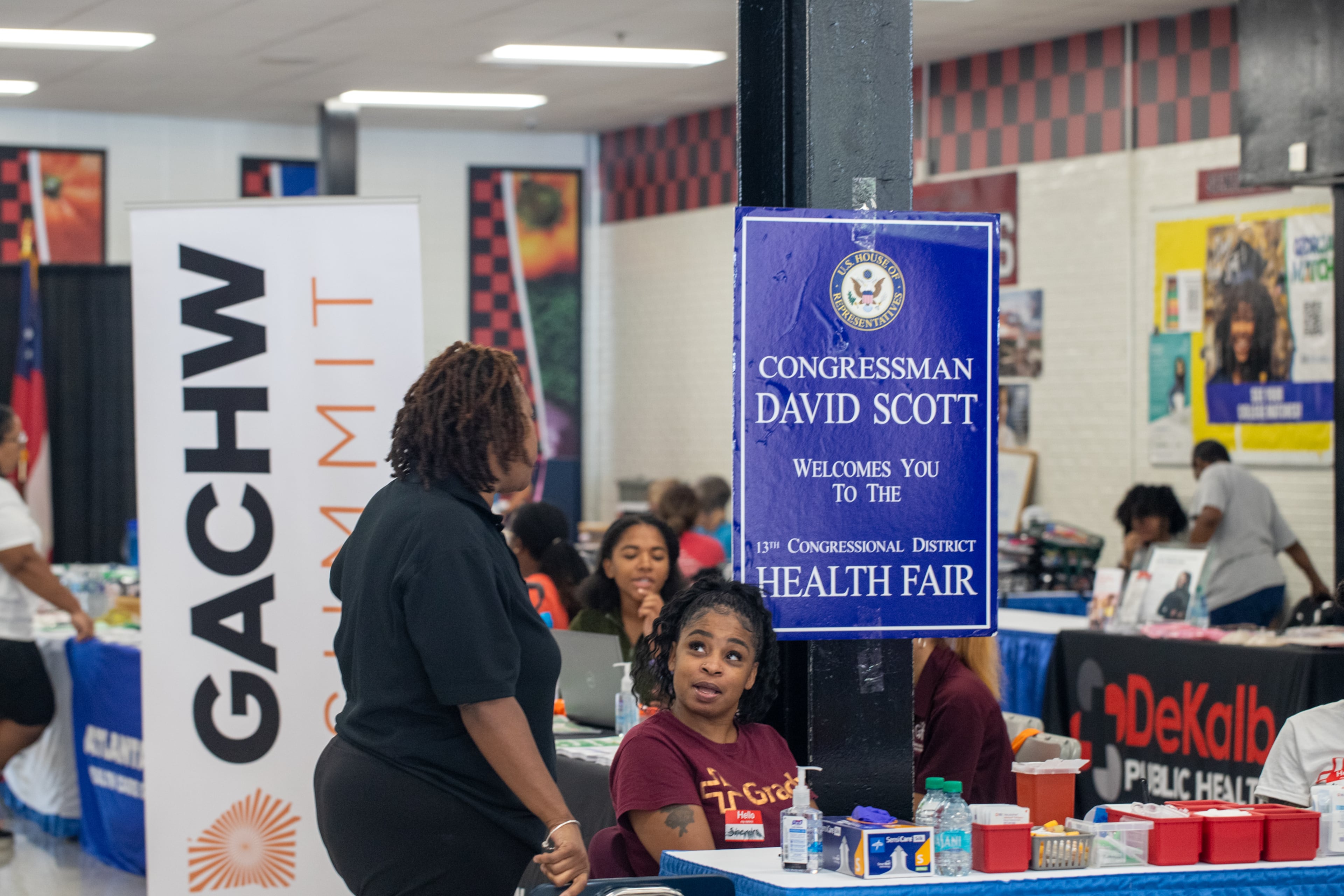 U.S. Rep. David Scott hosts his annual health fair on Saturday, Aug 16, 2025 at Rockdale County High School in Conyers, (Jenni Girtman for the AJC)