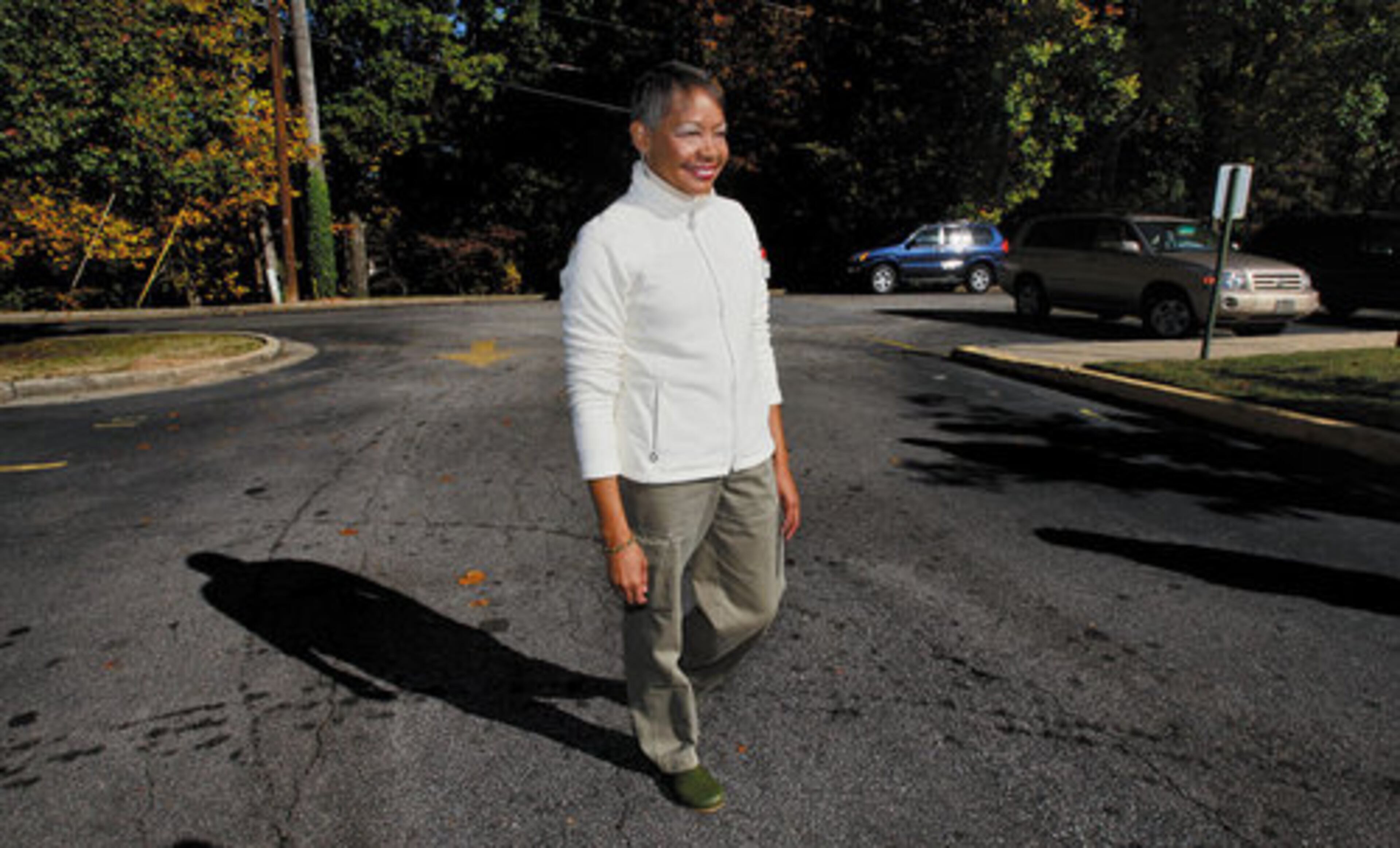 Borders arrives to vote Tuesday at Kimberly Elementary School.