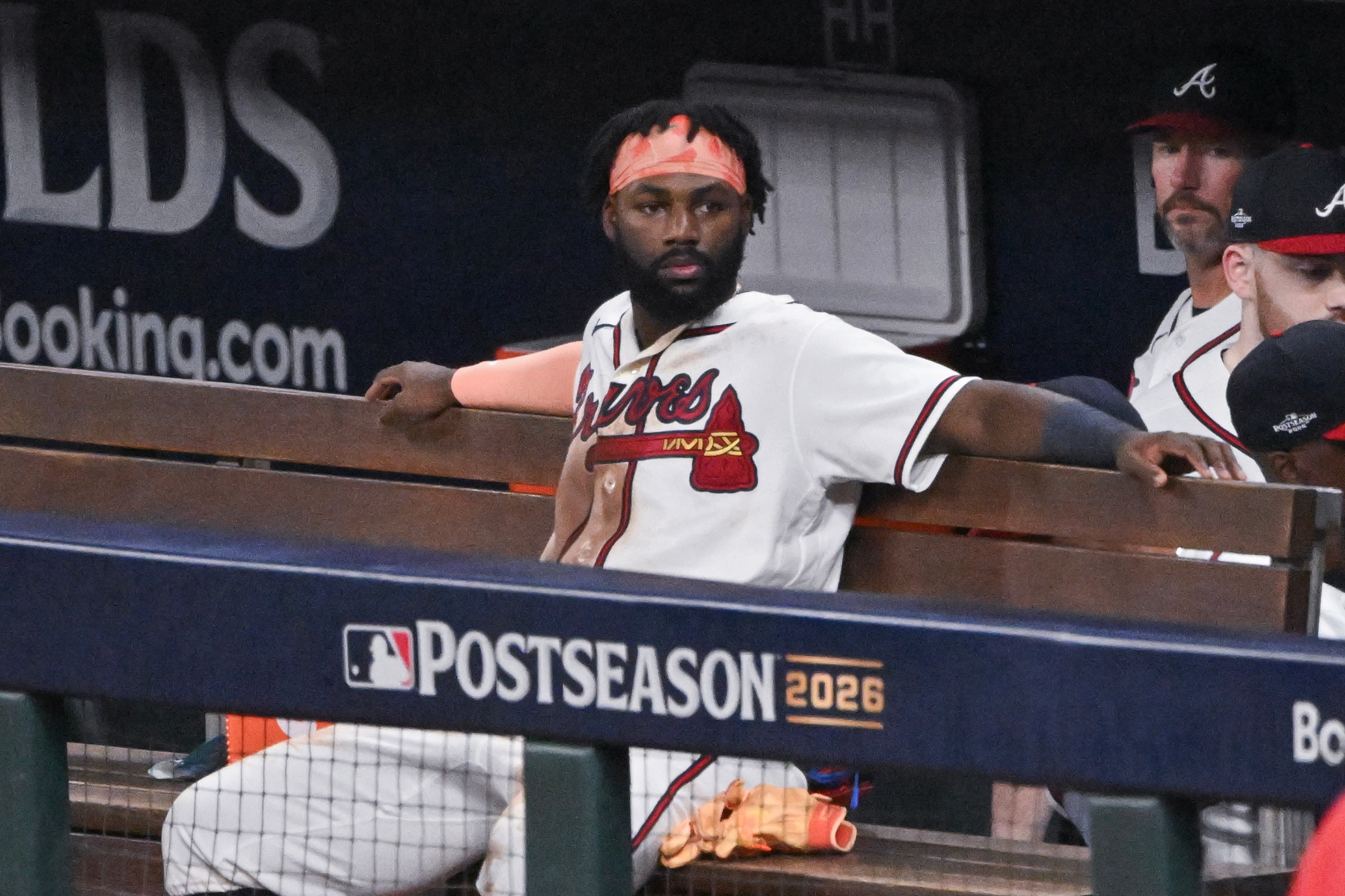 Michael Harris II, watching and waiting. (Hyosub Shin/AJC)