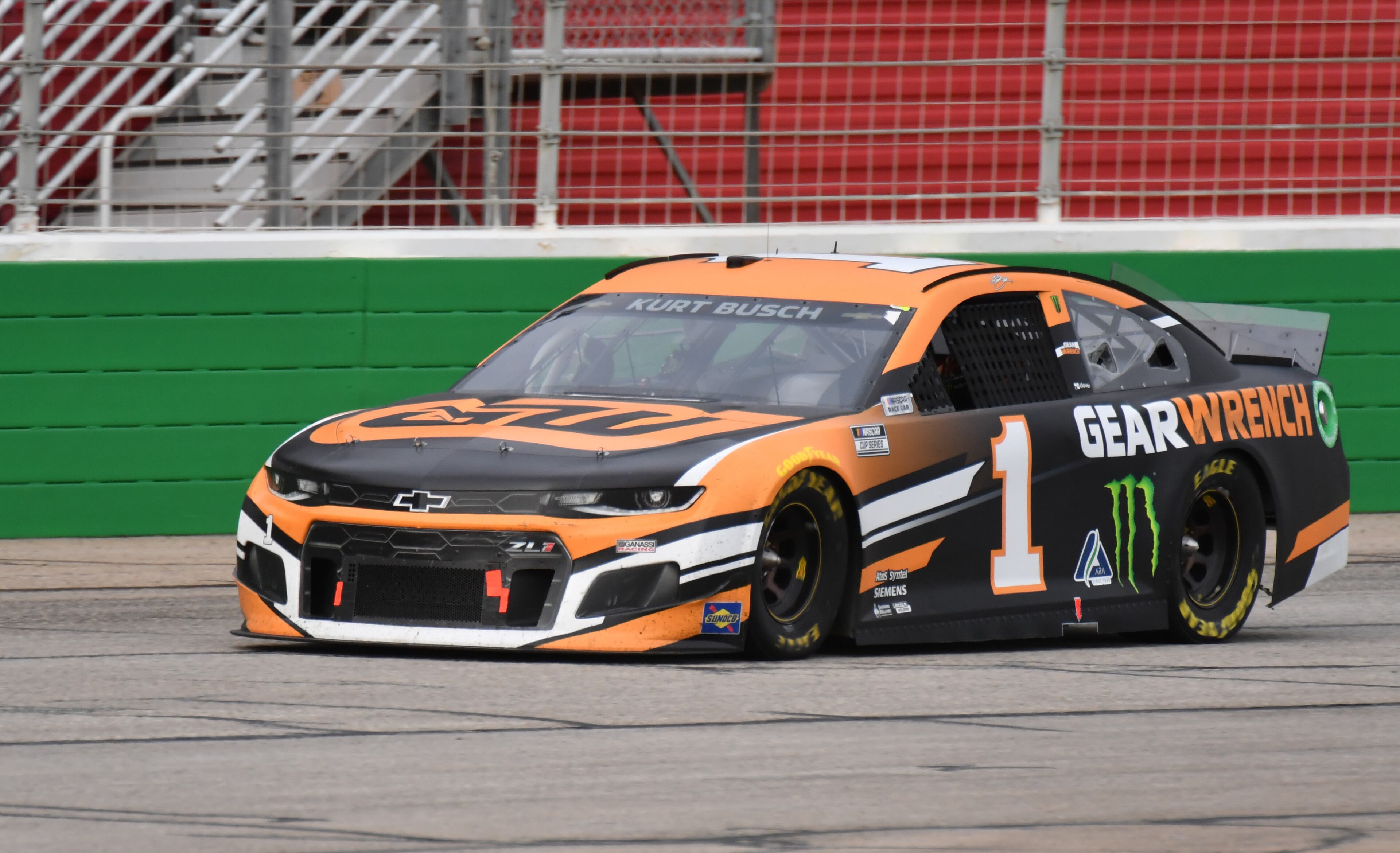 Kurt Busch (1) wins the Quaker State 400 Presented by Walmart Sunday, July 11, 2021, at Atlanta Motor Speedway in Hampton. Busch pulled away in the final laps to win by 1.237 seconds. . (Hyosub Shin / Hyosub.Shin@ajc.com)