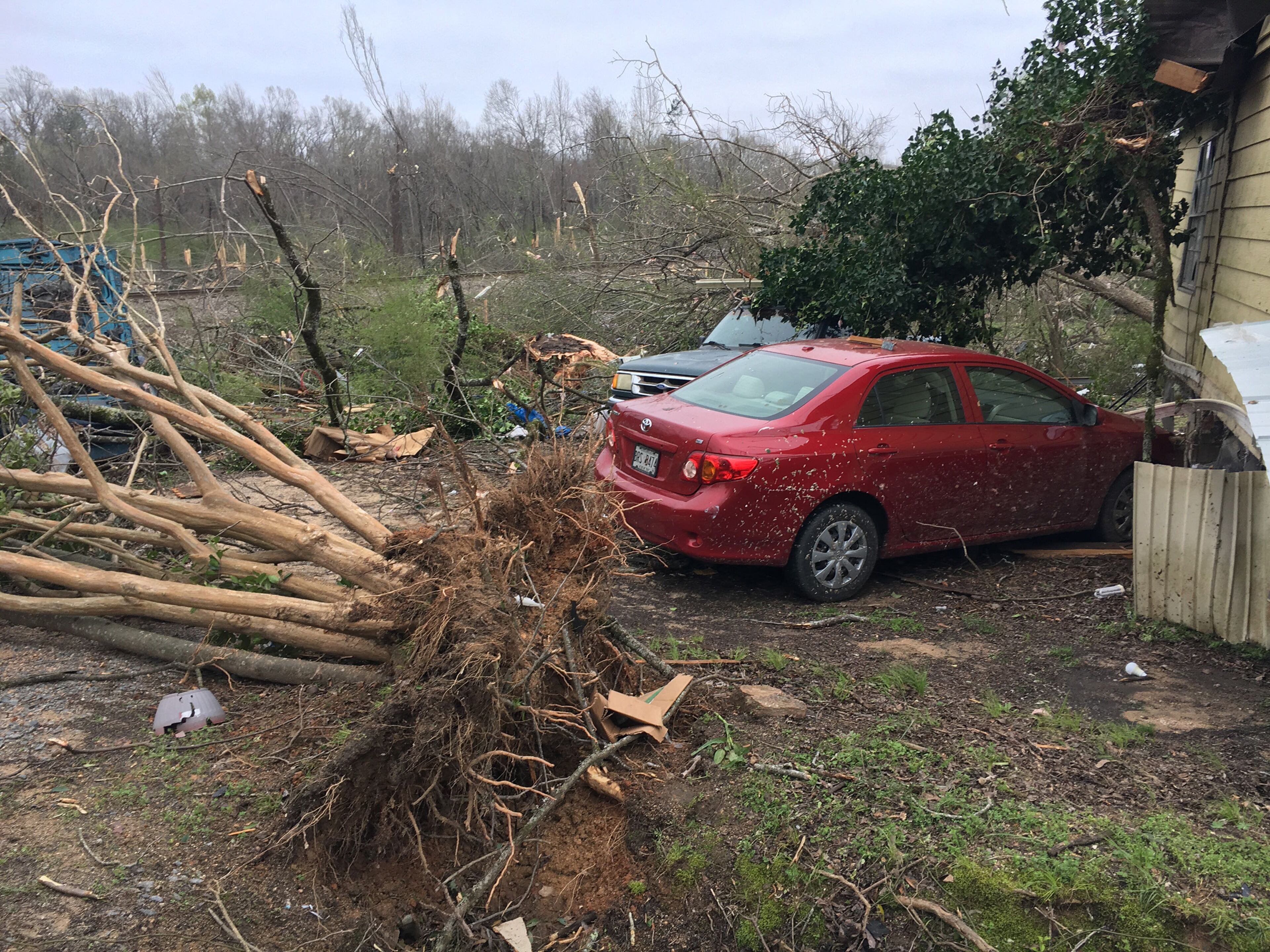 With daybreak Monday comes the sight of homes torn to pieces in Talbotton from a destructive set of twisters that hit the South on Sunday. (Ben Brasch / bbrasch@ajc.com)