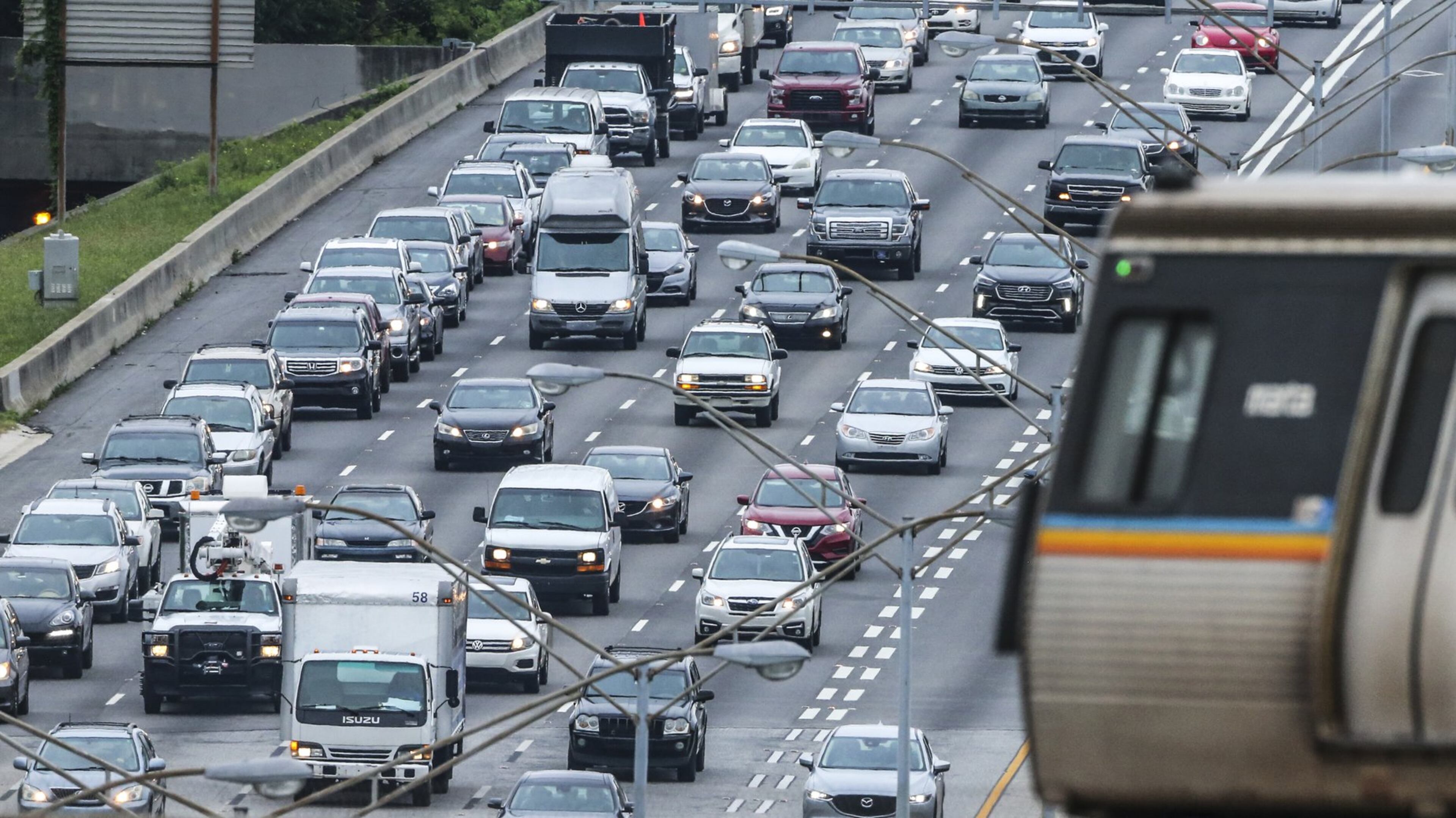 In this file photo from May 25, 2018, a MARTA train begins its northerly path up the tracks just north of downtown Atlanta. JOHN SPINK/JSPINK@AJC.COM