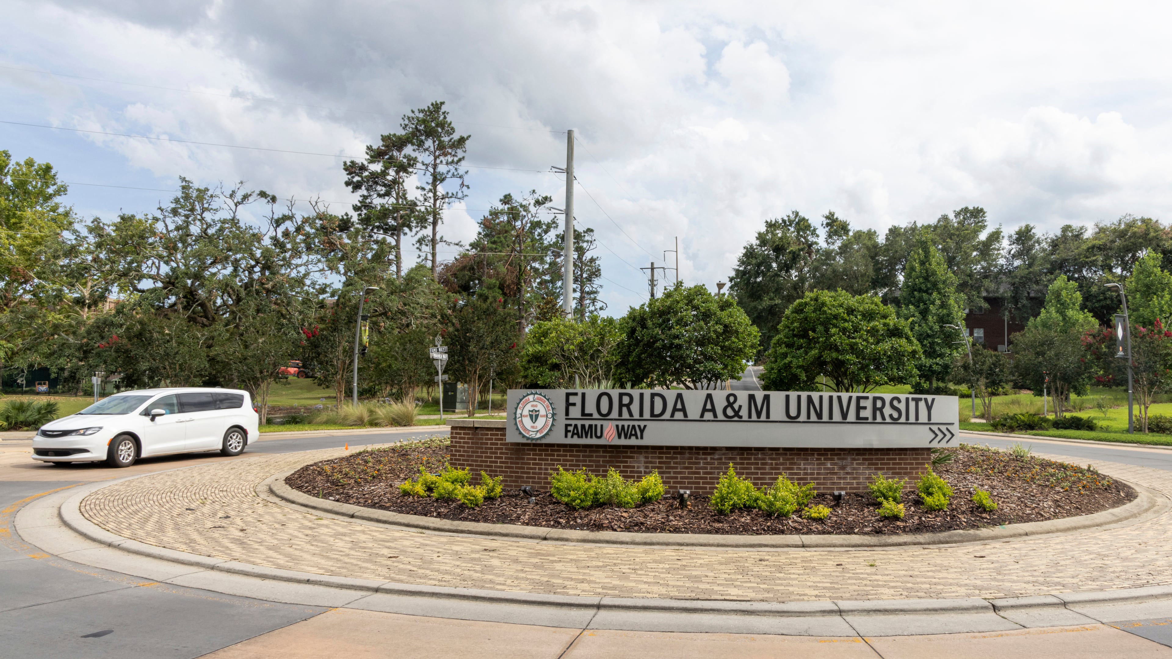 FILE - The roundabout at FAMU Way is seen on the Florida A&M University campus in Tallahassee, Fla., Thursday, June 6, 2024. (AP Photo/Mark Wallheiser,File)