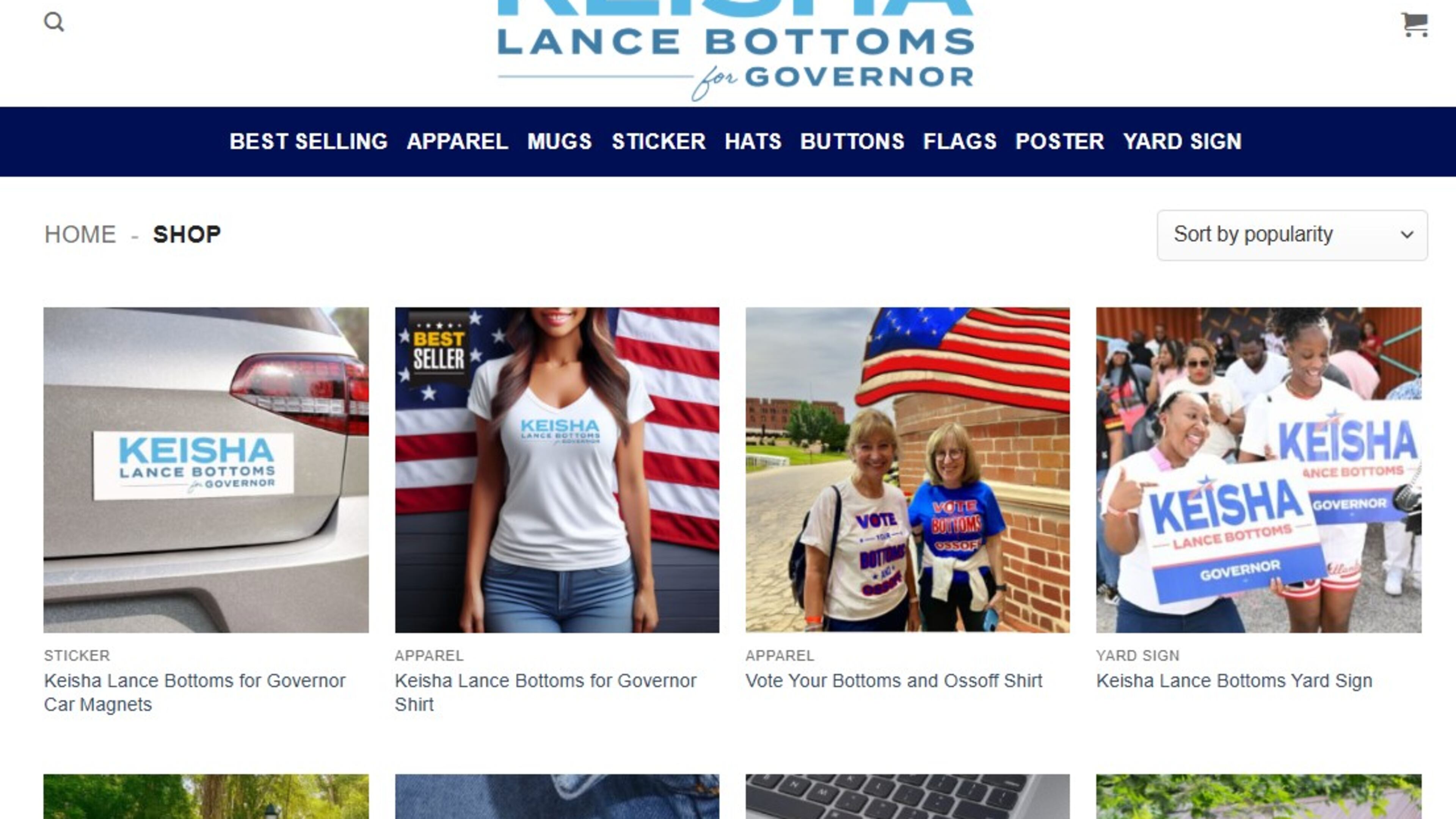 A new report from domain intelligence company WhoisXML API found 270 web domains tied to Georgia political campaigns, many of which appear to be scam sites with no connection to the campaigns, like this one which looks like an online store for Keisha Lance Bottoms' Democratic campaign for governor. (AJC File)