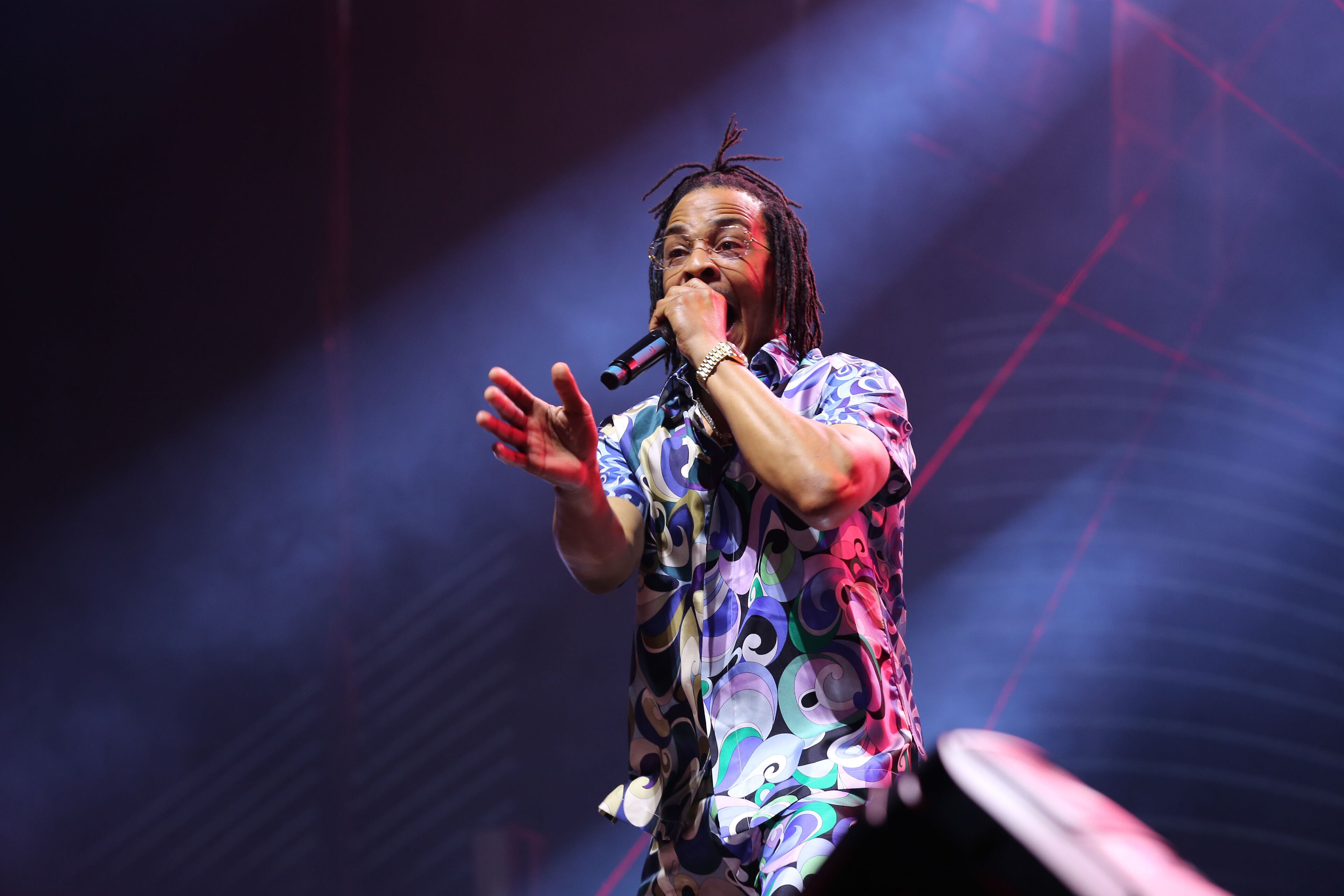 Rapper T.I. performs alongside music producer Jermaine Dupri, during Dupri's "The South Got Something to Say" show at the Caesars Superdome in New Orleans. The Essence Festival is celebrating its 29th year, and the 50th anniversary of hip-hop. (TYSON HORNE / TYSON.HORNE@AJC.COM)