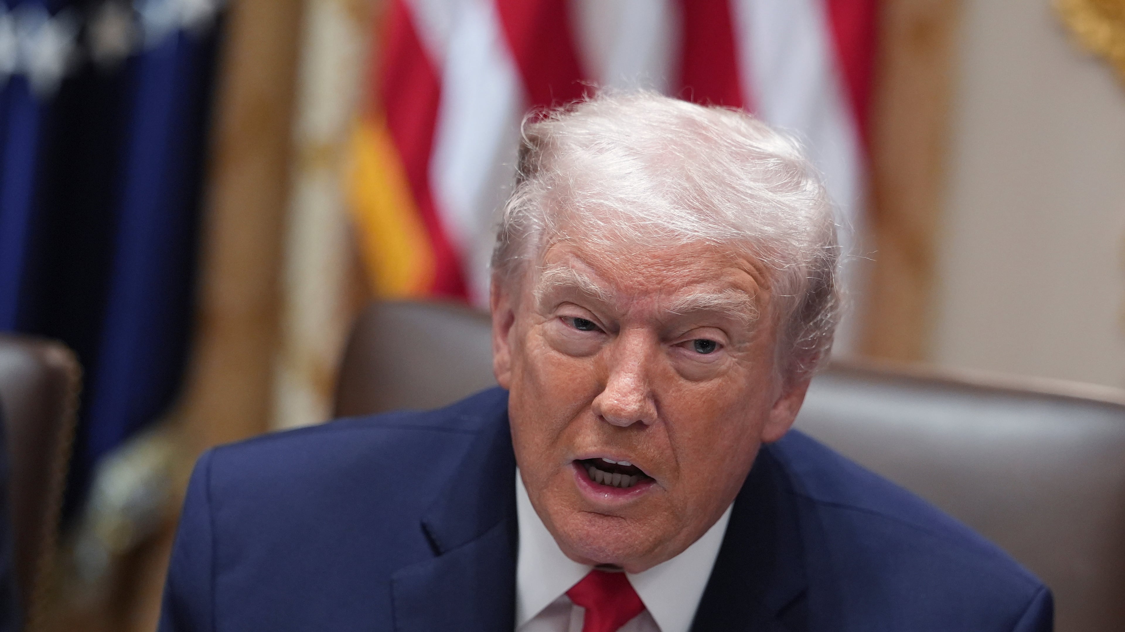 President Donald Trump speaks during a cabinet meeting at the White House, Thursday, Jan. 29, 2026, in Washington. (AP Photo/Evan Vucci)