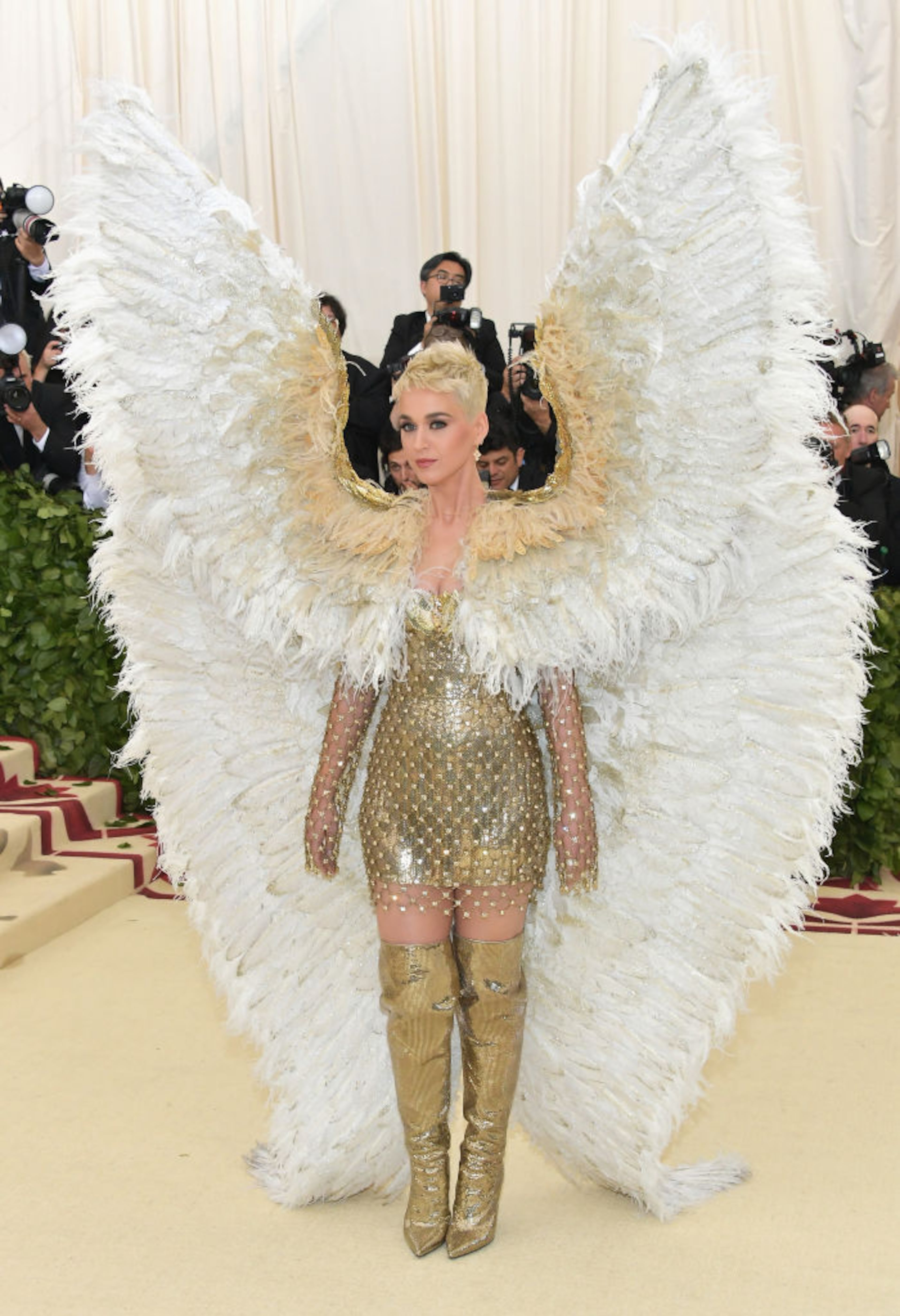 NEW YORK, NY - MAY 07: Katy Perry attends the Heavenly Bodies: Fashion & The Catholic Imagination Costume Institute Gala at The Metropolitan Museum of Art on May 7, 2018 in New York City. (Photo by Neilson Barnard/Getty Images)