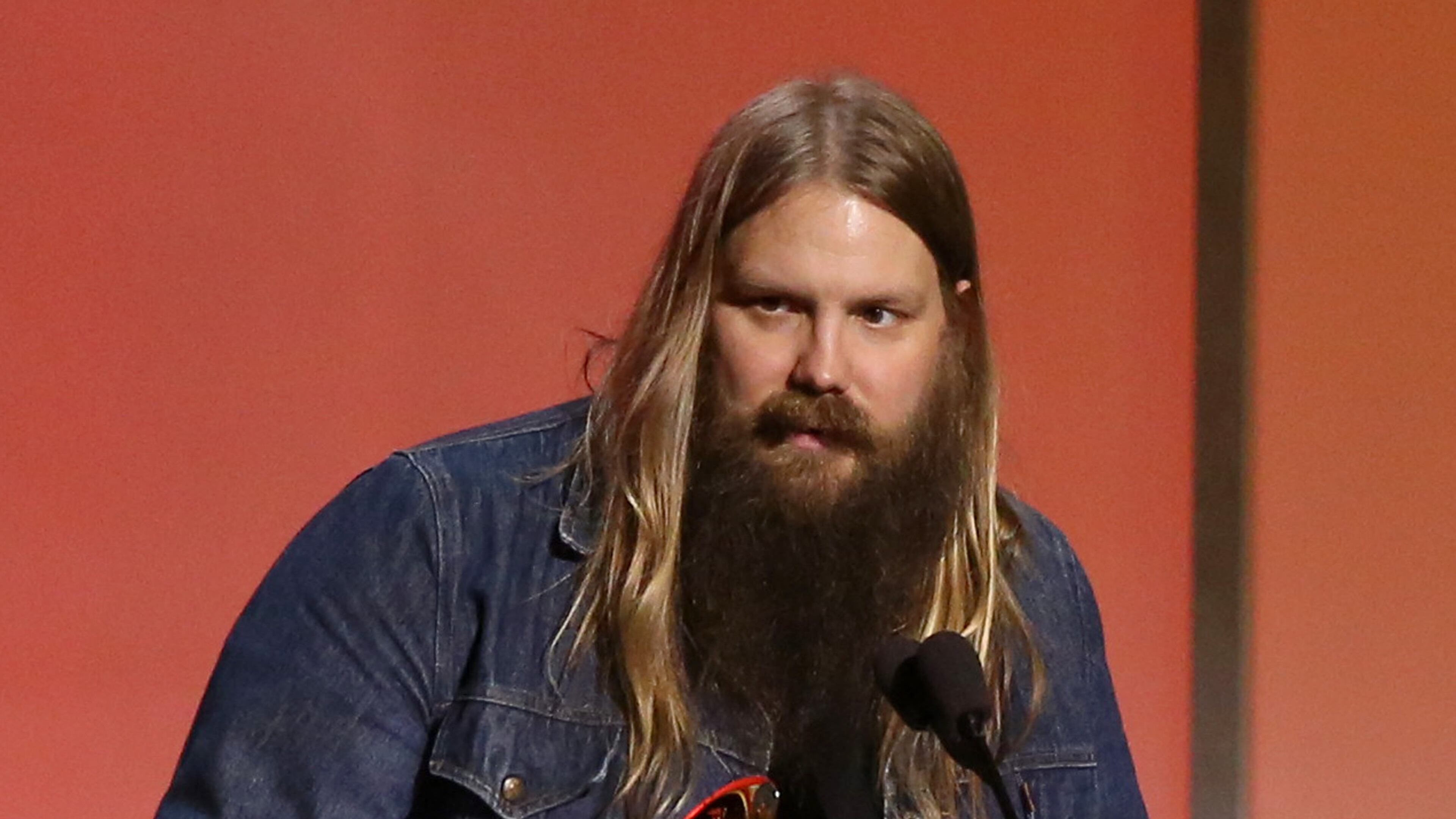 Chris Stapleton picks up his first-ever Grammy. Photo: AP.