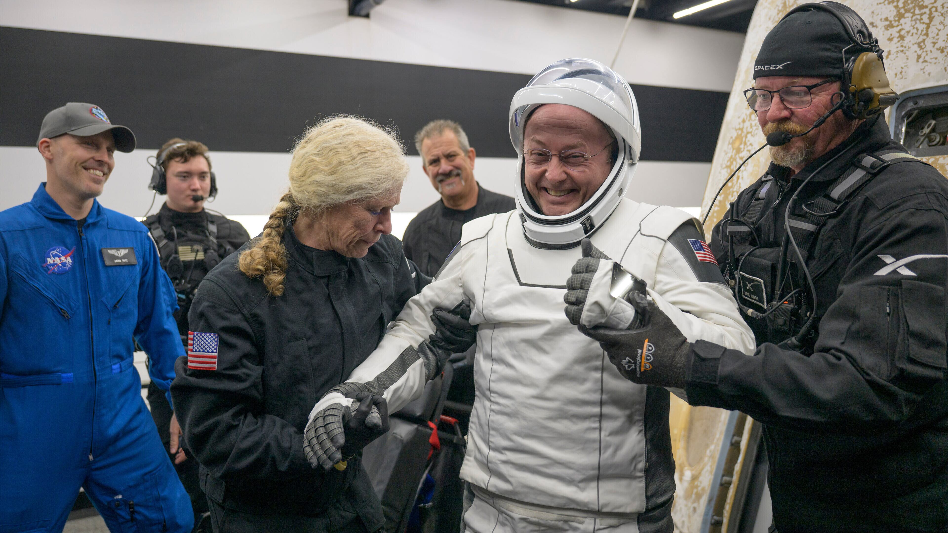 FILE - In his image provided by NASA, NASA astronaut Mike Fincke is helped out of the SpaceX Crew-11 capsule after they re-entered the Earth in a middle-of-the-night splashdown near San Diego, Calif., Thursday, Jan. 15, 2026. (Bill Ingalls/NASA via AP, File)